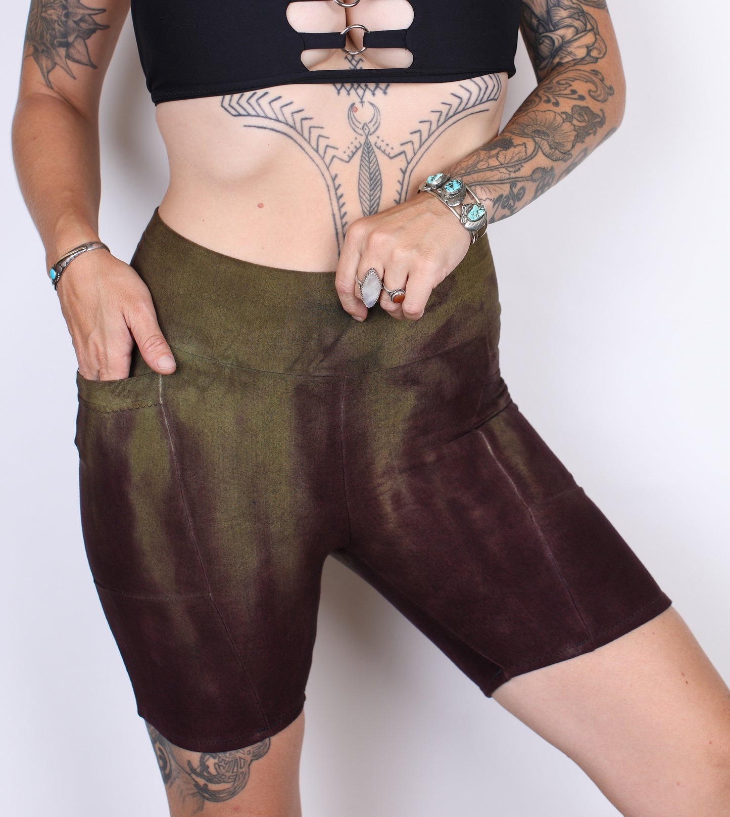 S- Earthy Purps Hemp Bamboo Pocket Mid Shorts