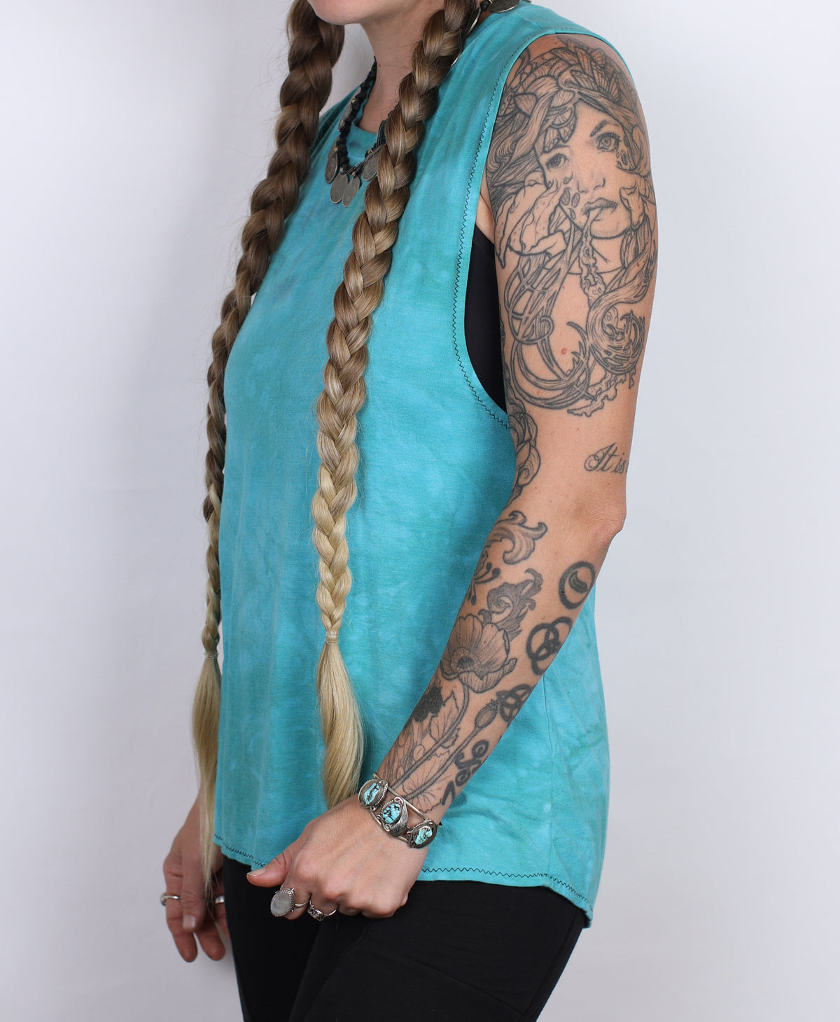 Turquoise Hemp Bamboo Tank