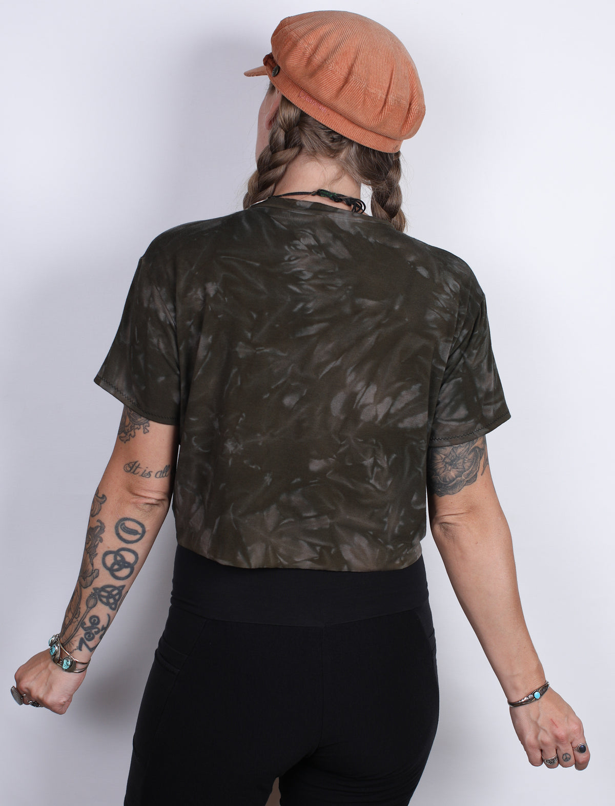 L - Brown Bamboo Crop Tee