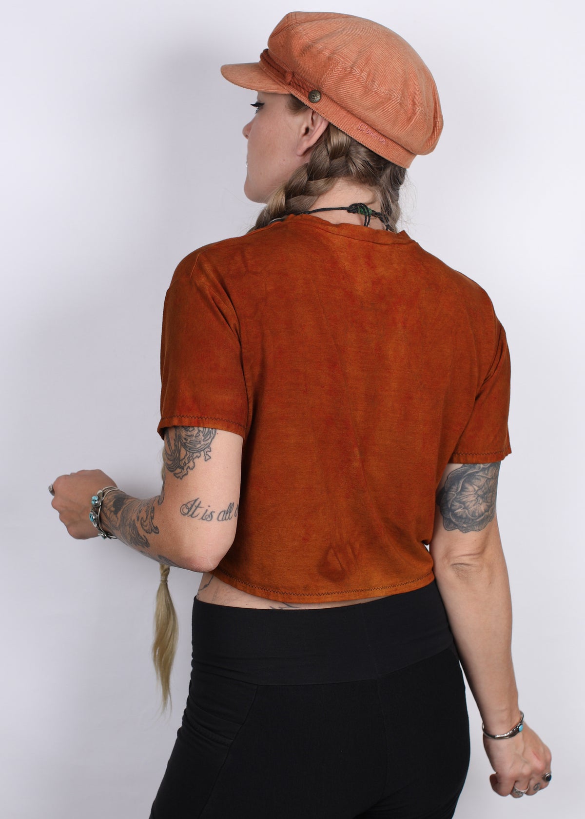 Orange Hemp Bamboo Crop Tee