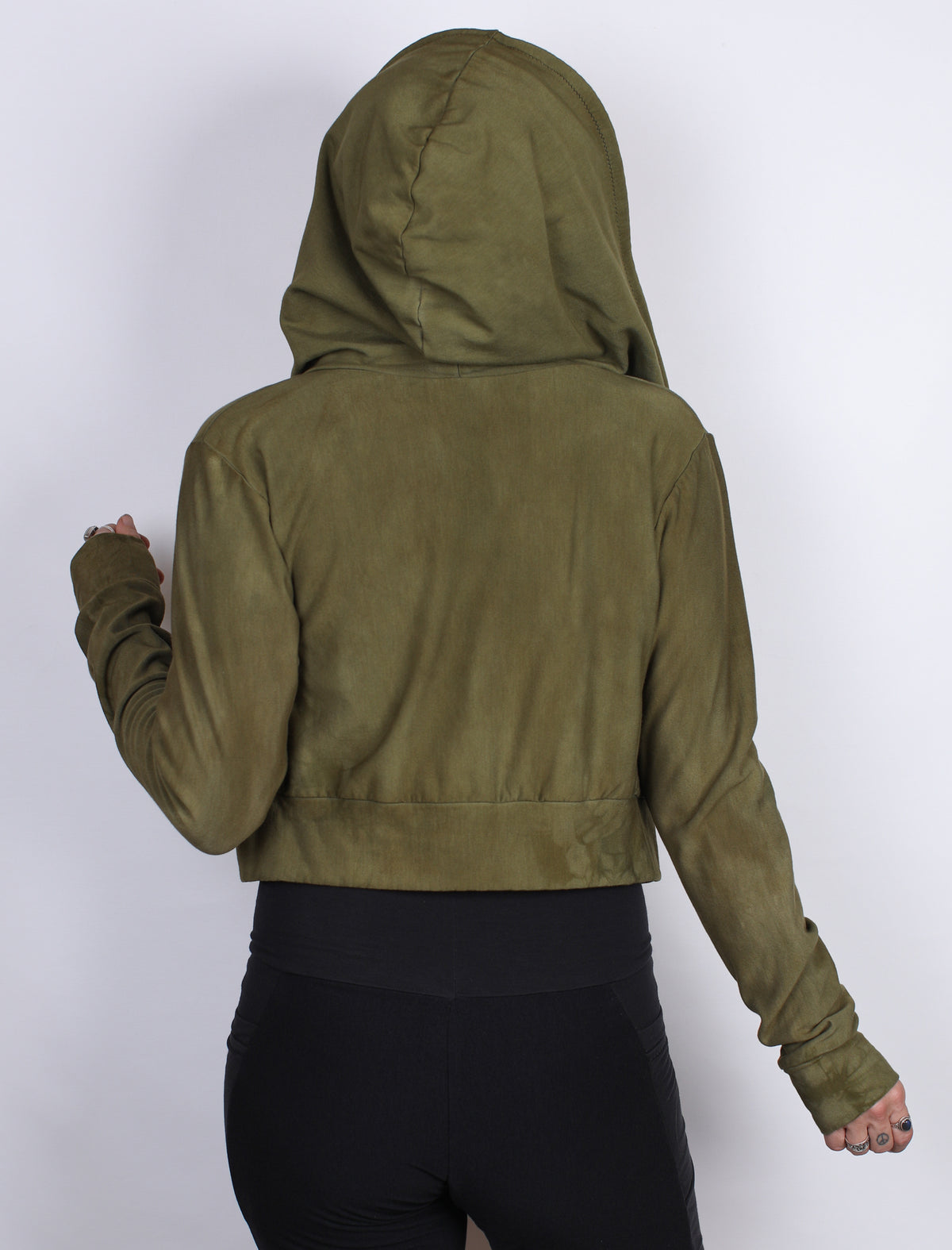 Sage Hemp Bamboo Crop Hoodie