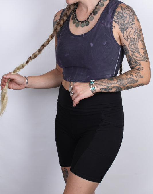Purple Bamboo Fleece Crop