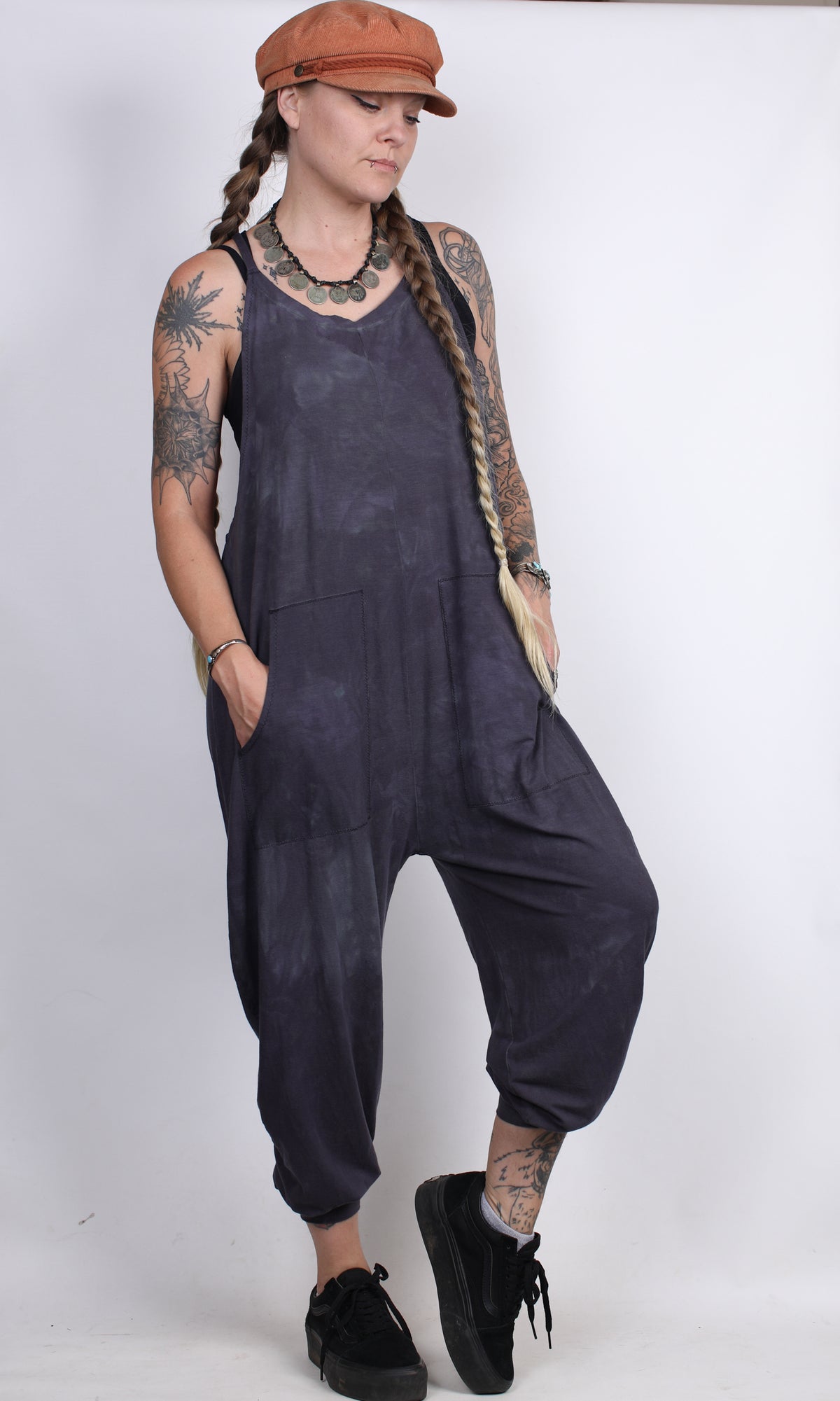 L- Blue Hemp Bamboo Jumpsuit