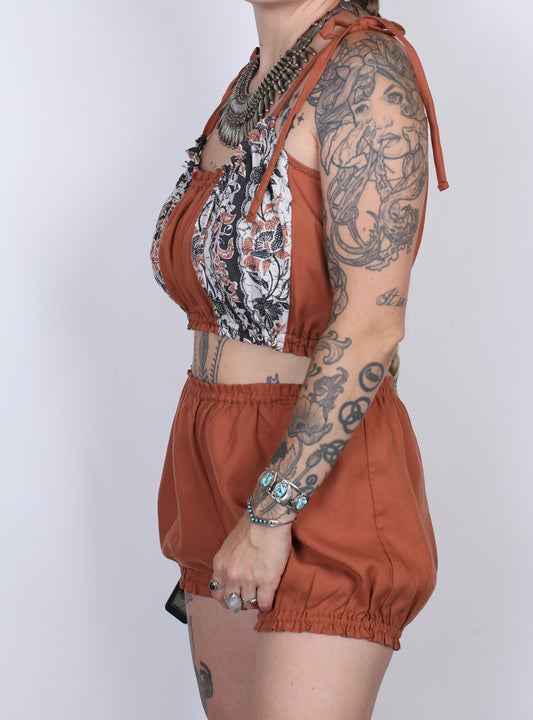S-XL Orange Bloomer Shorts
