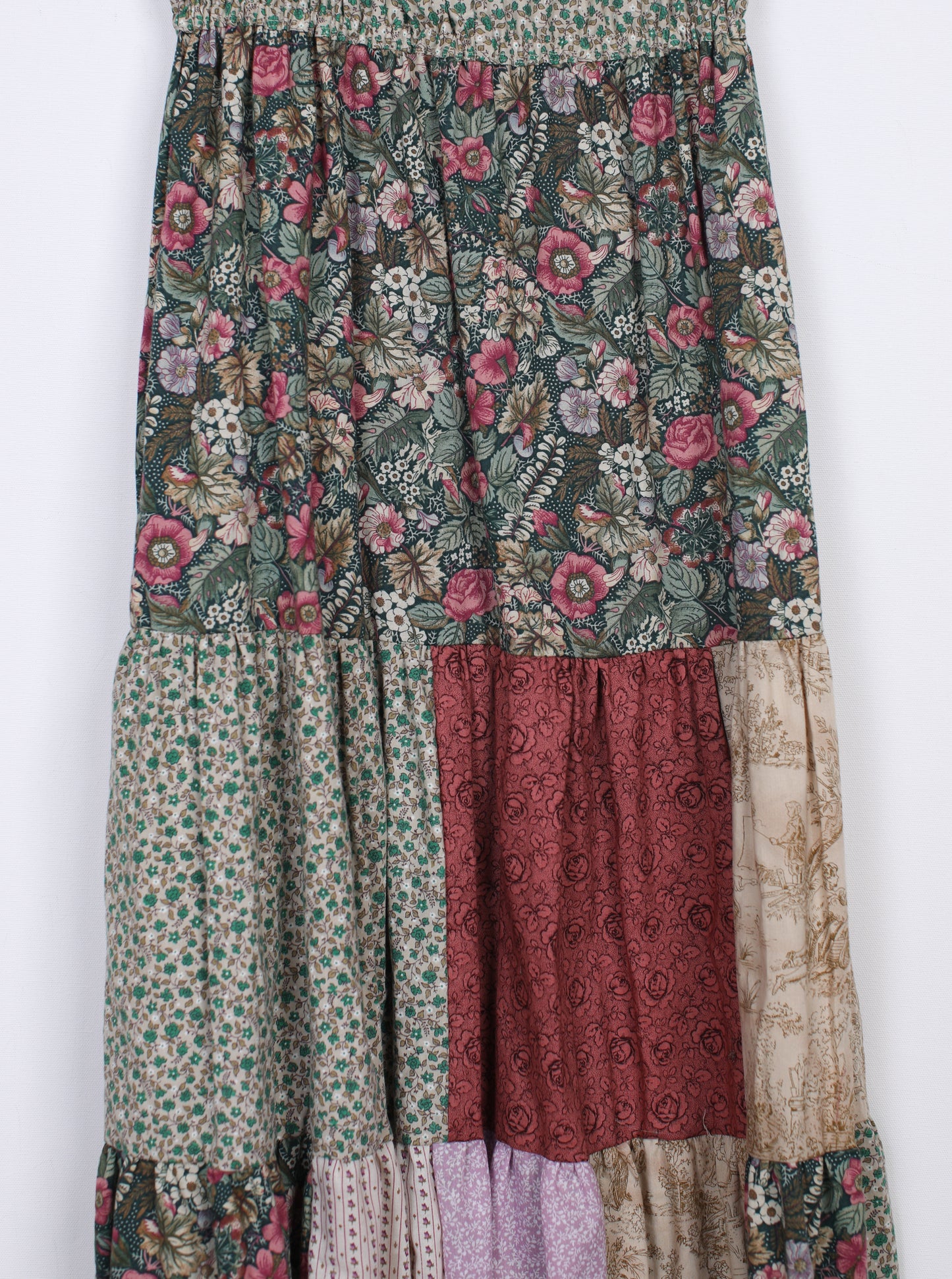 Maroon and Greens Ruffle Dress