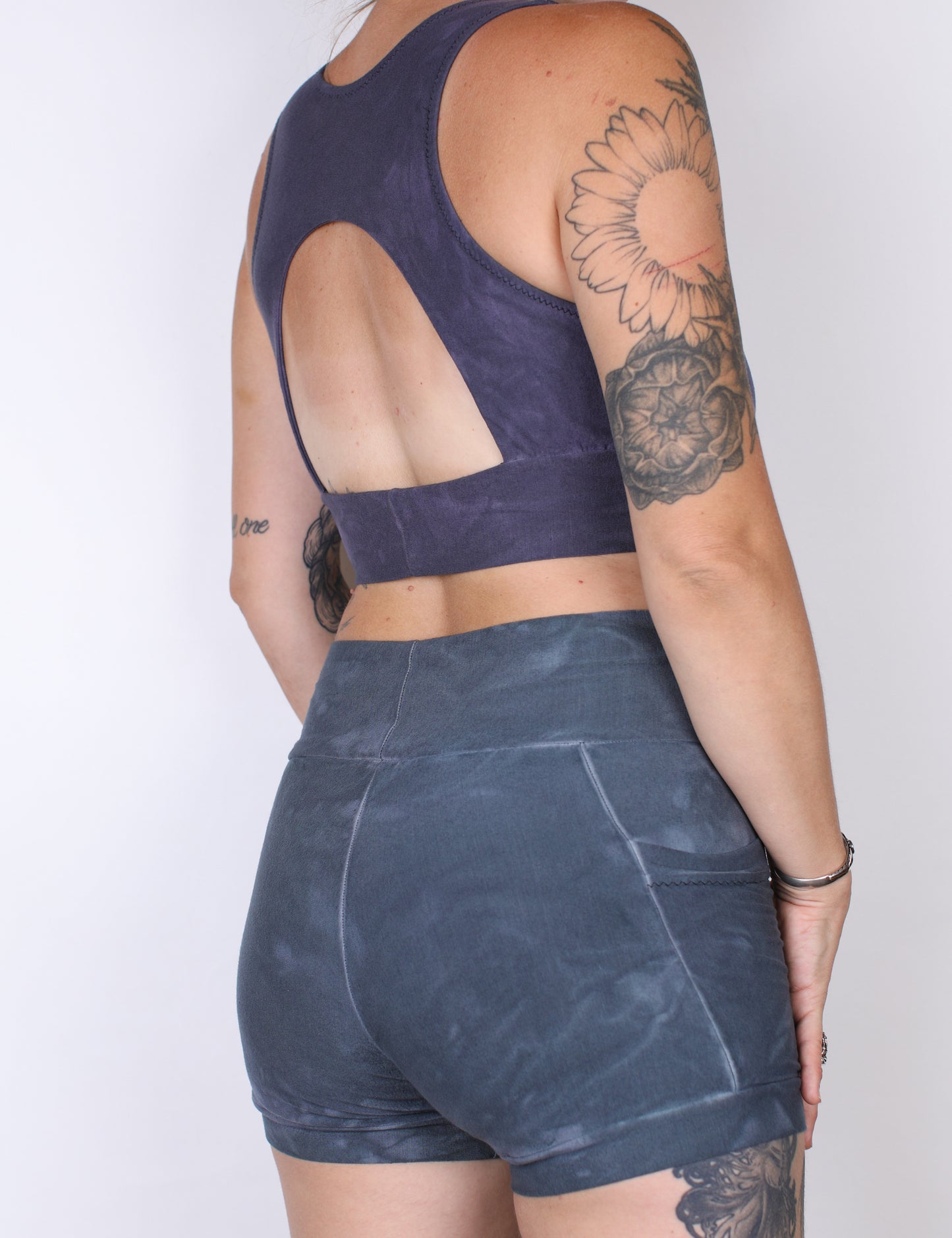 M-  Blue Hemp Bamboo Pocket Shorts