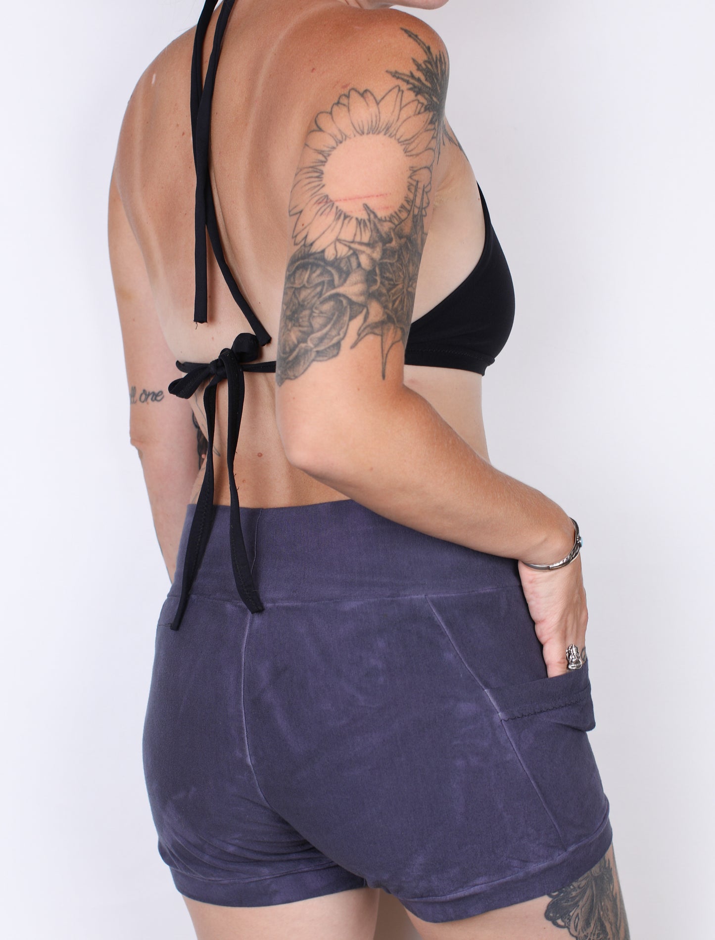 M-  Lavender Hemp Bamboo Pocket Shorts