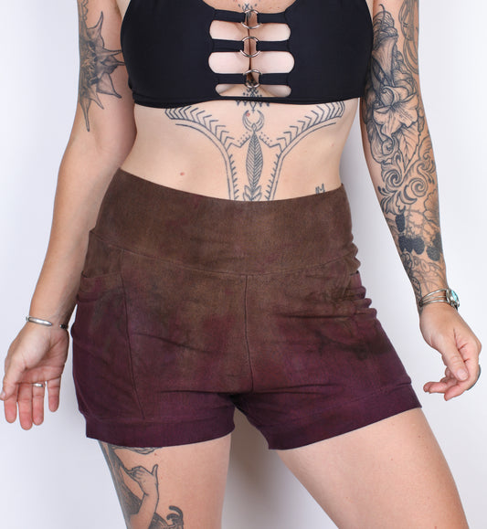 XL- Earthy Purps Hemp Bamboo Pocket Shorts