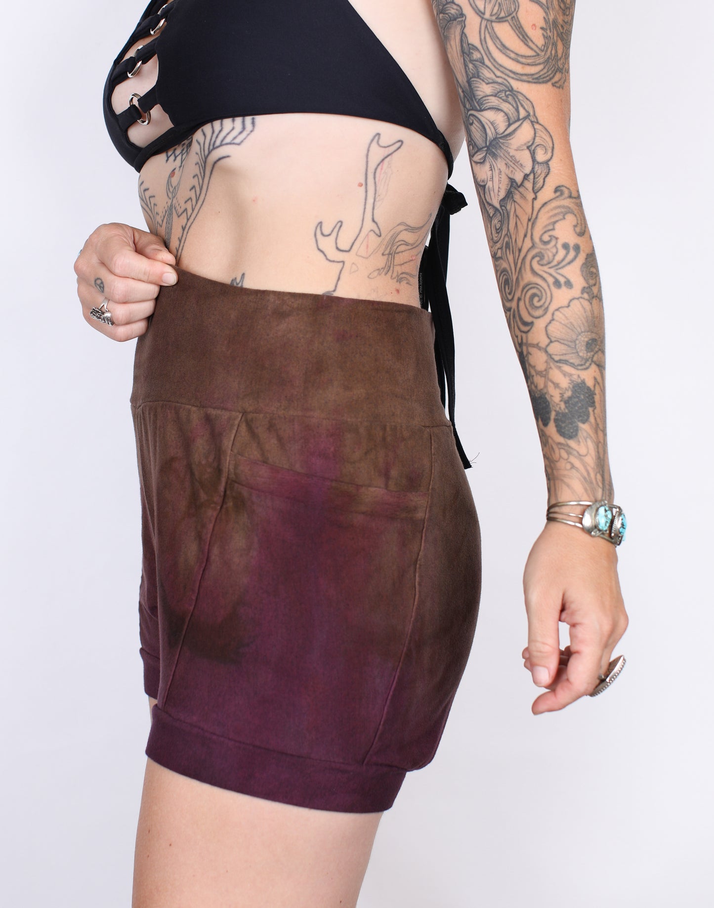 XL- Earthy Purps Hemp Bamboo Pocket Shorts