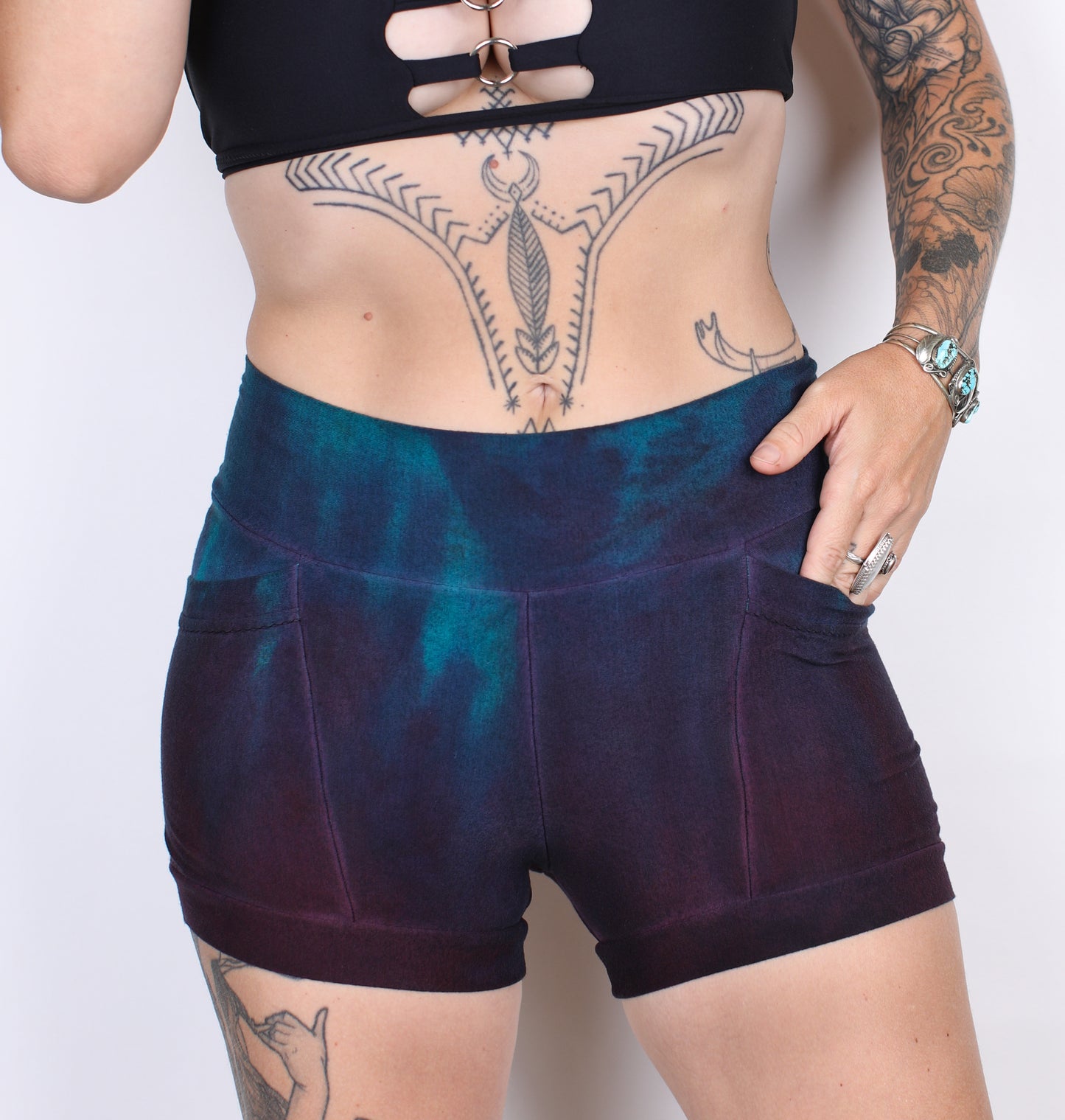 S- Arctic Purps Hemp Bamboo Pocket Shorts