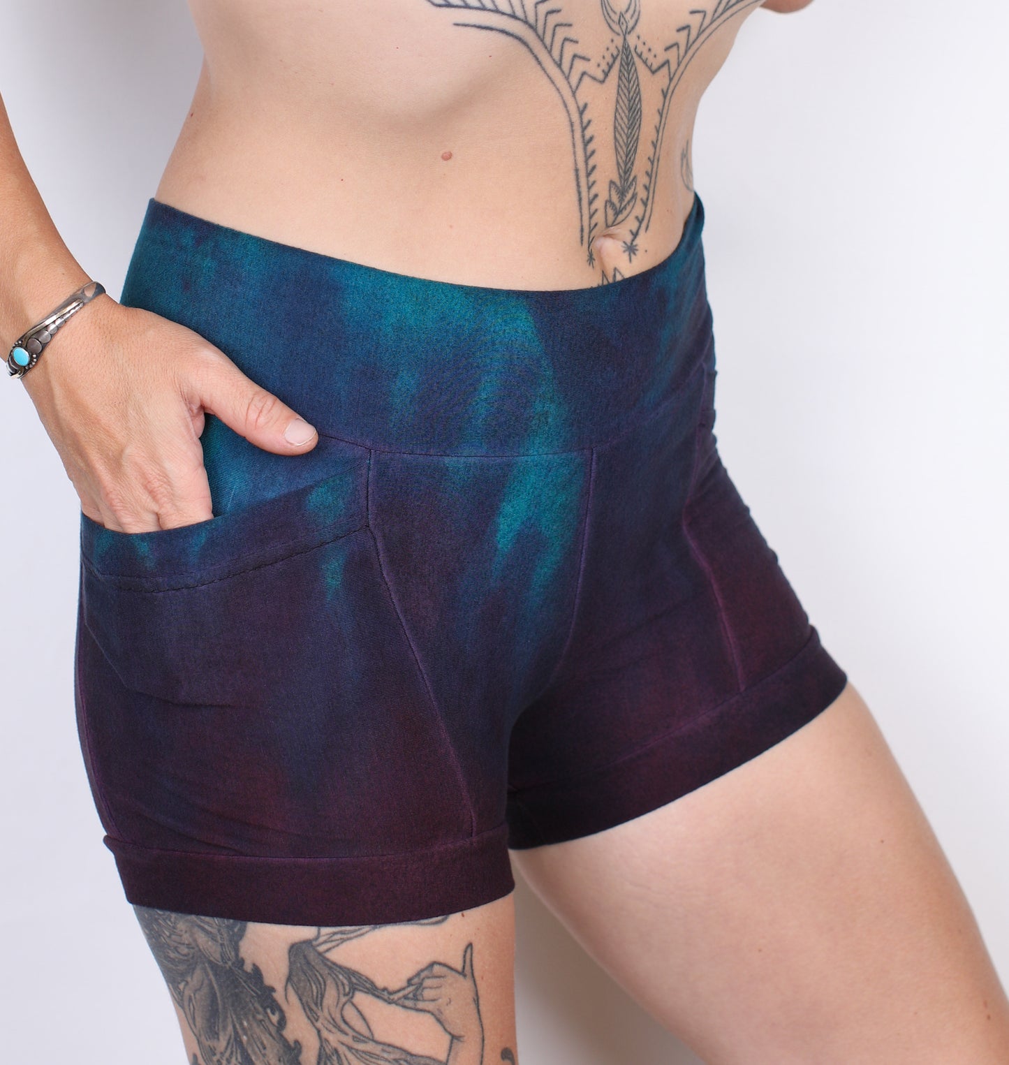 S- Arctic Purps Hemp Bamboo Pocket Shorts