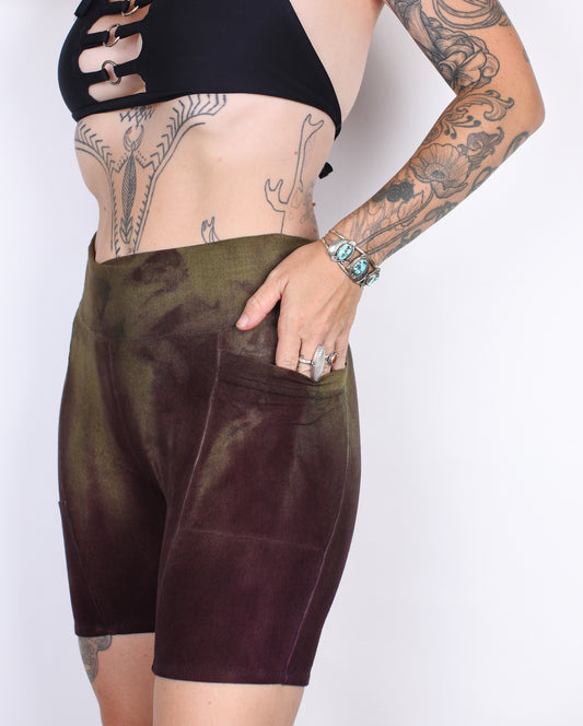 S- Earthy Purps Hemp Bamboo Pocket Mid Shorts