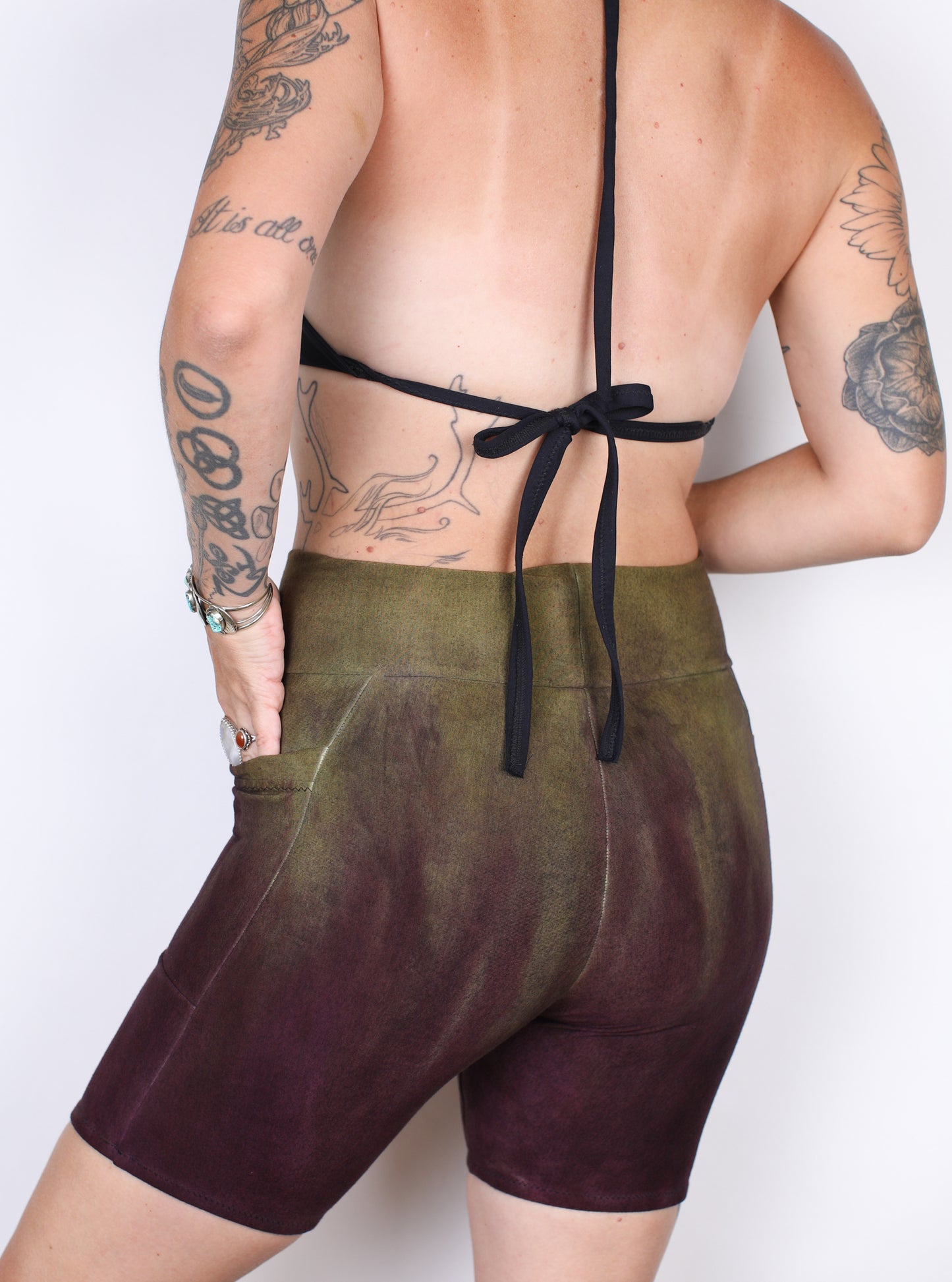 S- Earthy Purps Hemp Bamboo Pocket Mid Shorts