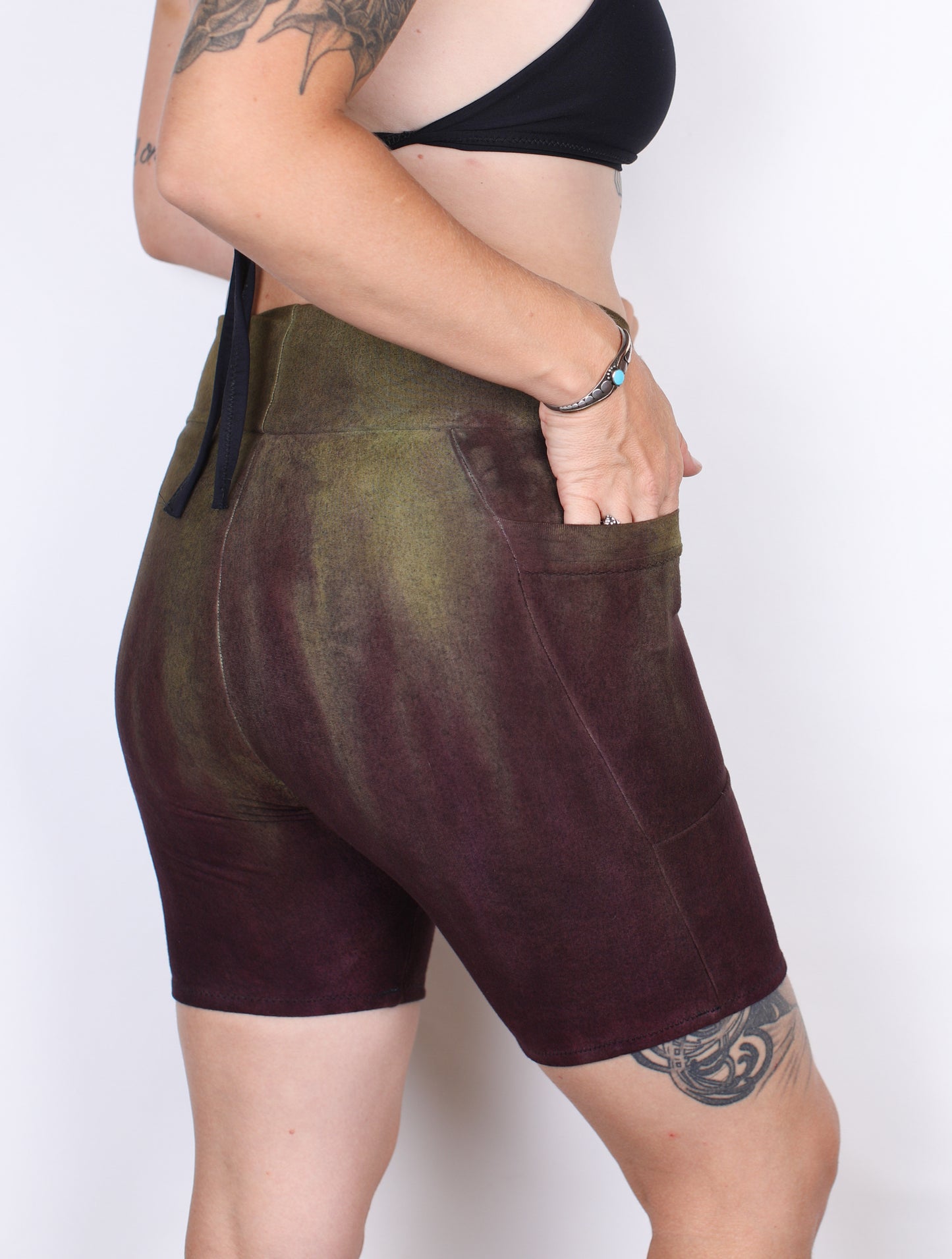 S- Earthy Purps Hemp Bamboo Pocket Mid Shorts