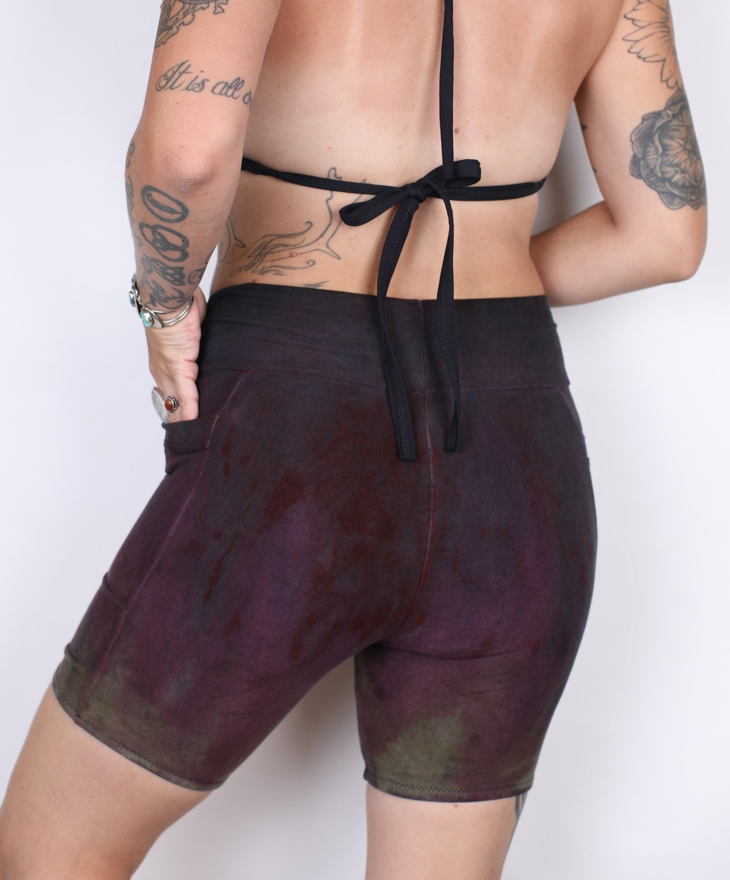 S- Stormy Purps Hemp Bamboo Pocket Mid Shorts