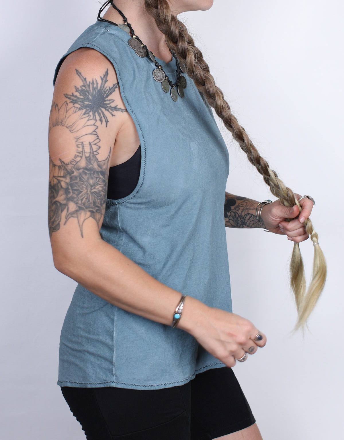 Baby Sage Blue Hemp Bamboo Tank