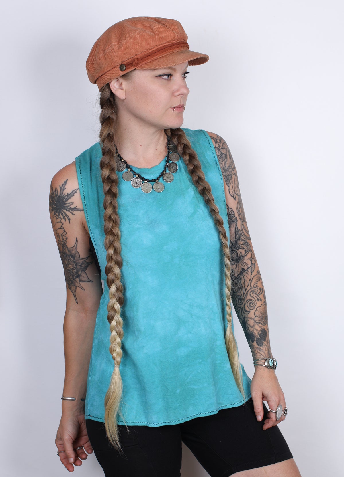 Turquoise Hemp Bamboo Tank