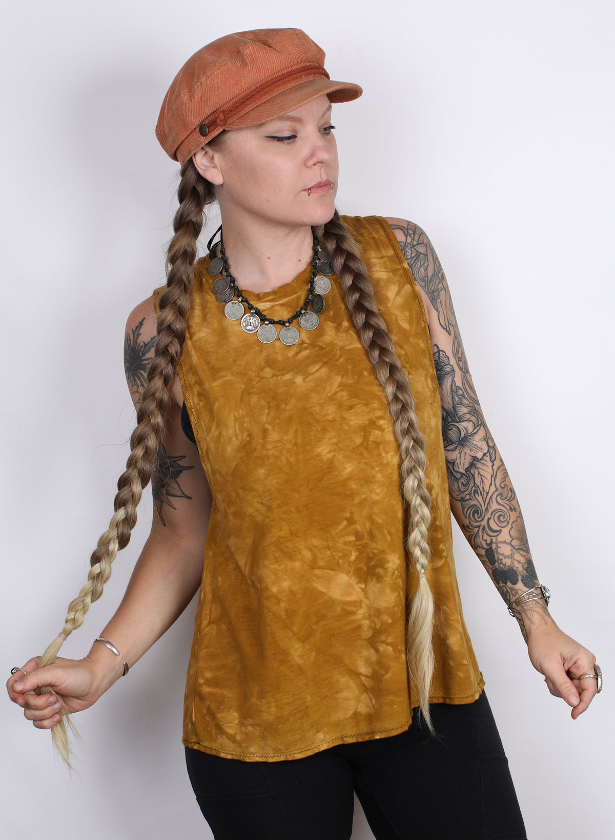 L -Mustard Hemp Bamboo Tank