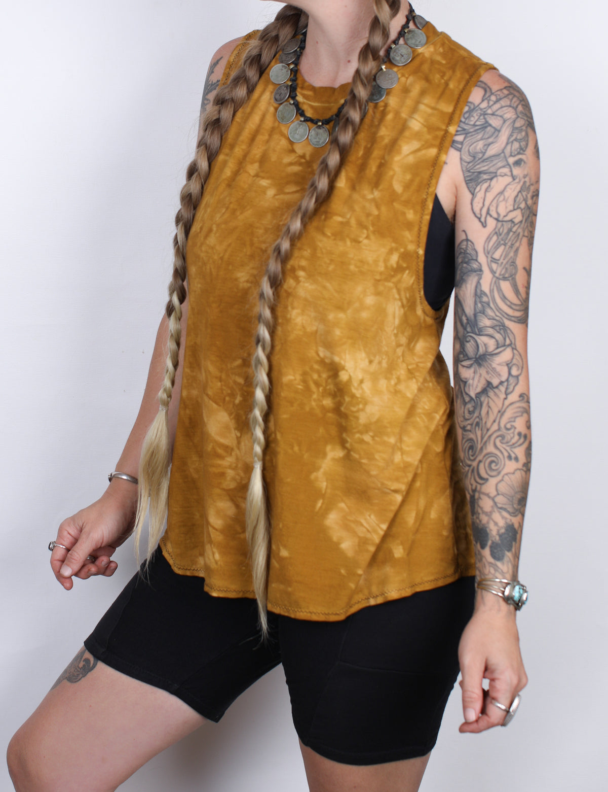 L -Mustard Hemp Bamboo Tank