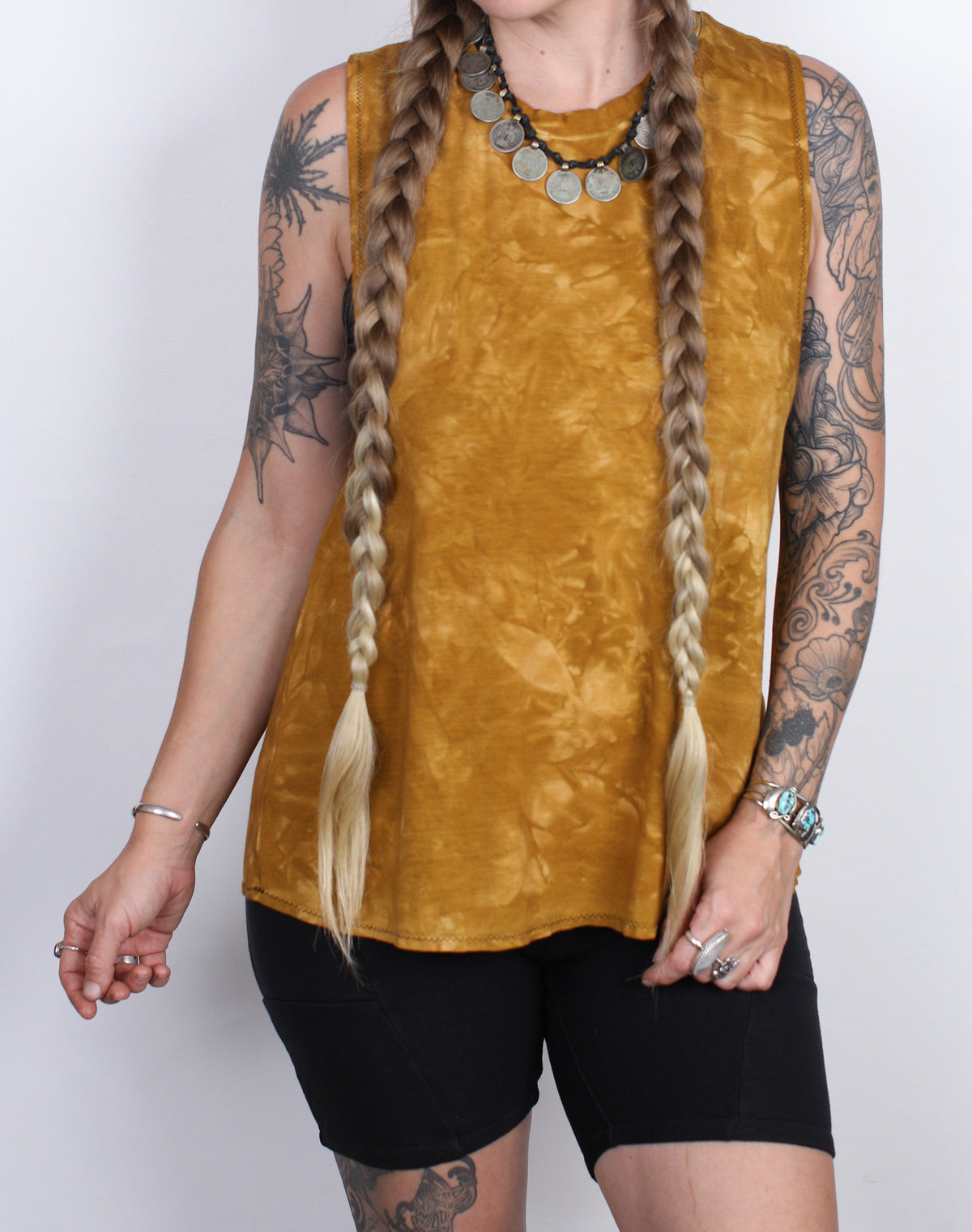 L -Mustard Hemp Bamboo Tank