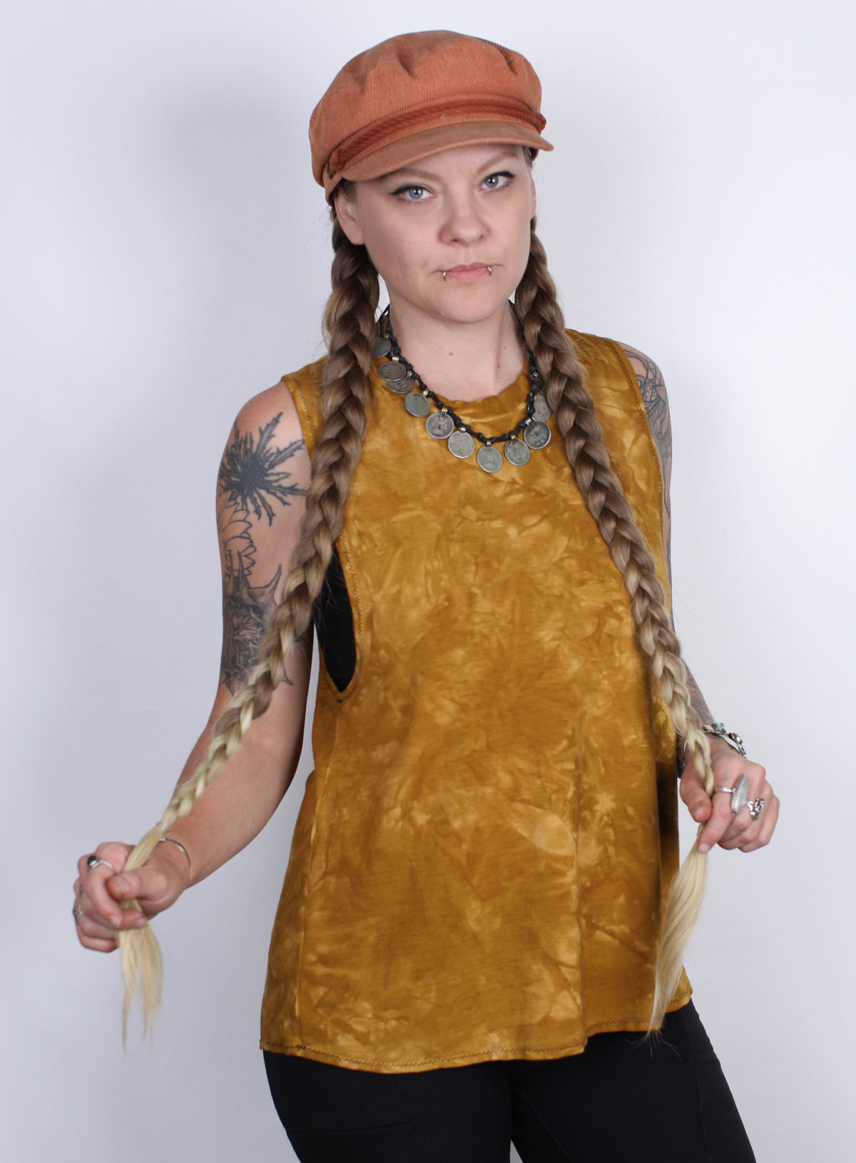 L -Mustard Hemp Bamboo Tank