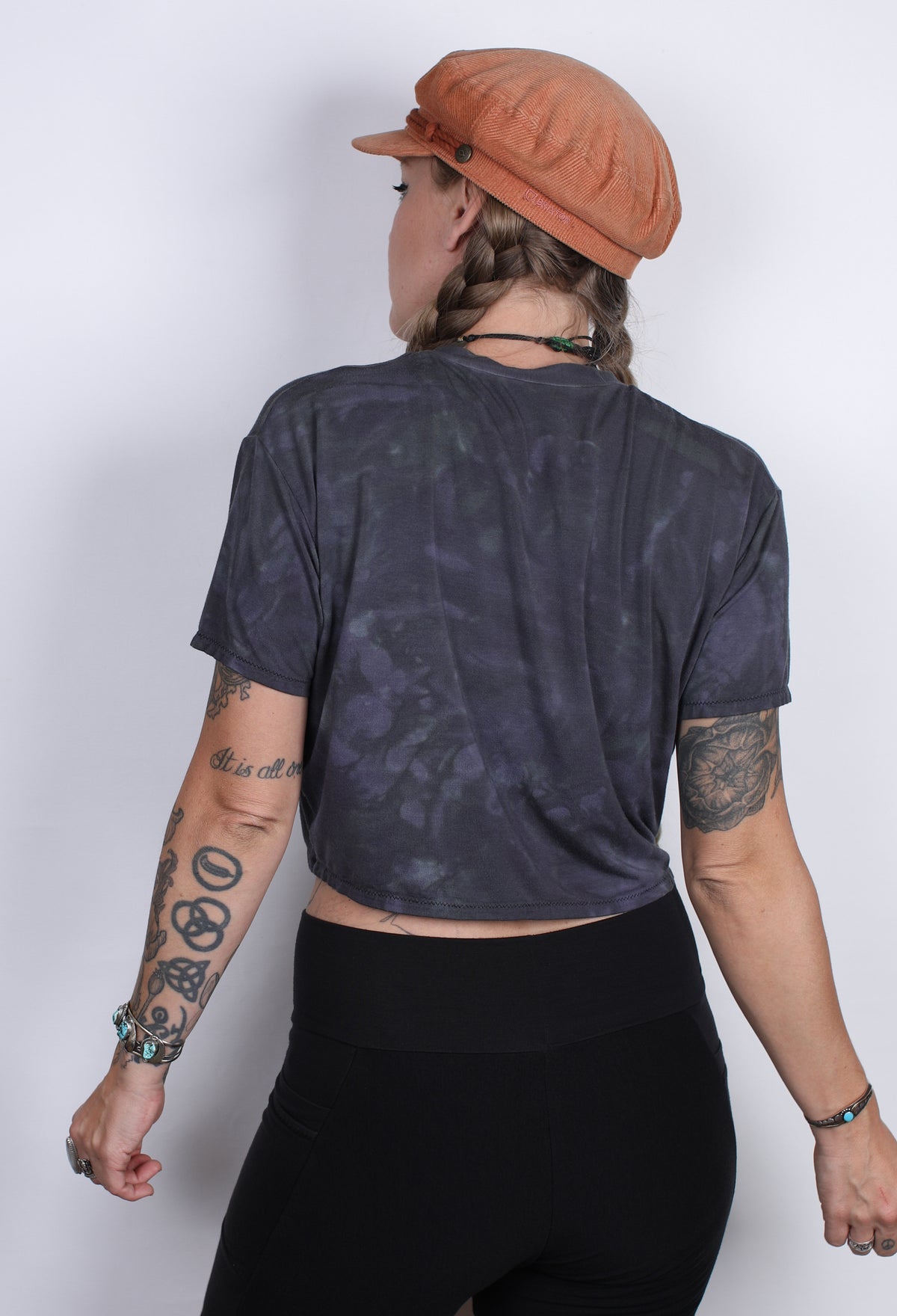 Blue Hemp Bamboo Crop Tee