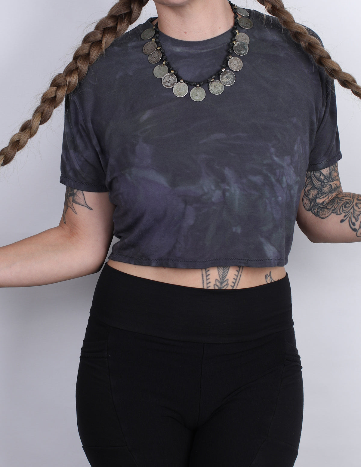 Blue Hemp Bamboo Crop Tee