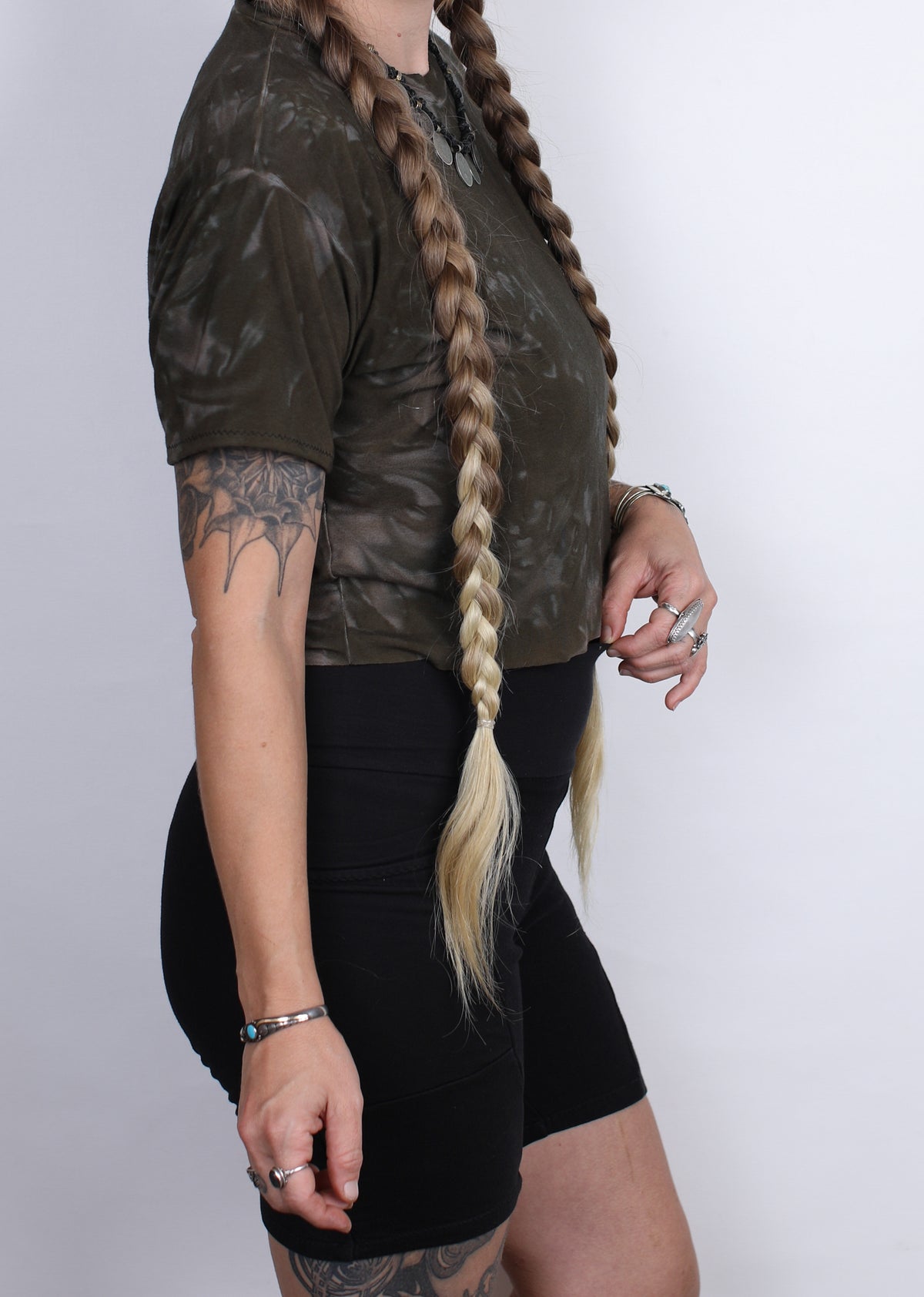 L - Brown Bamboo Crop Tee