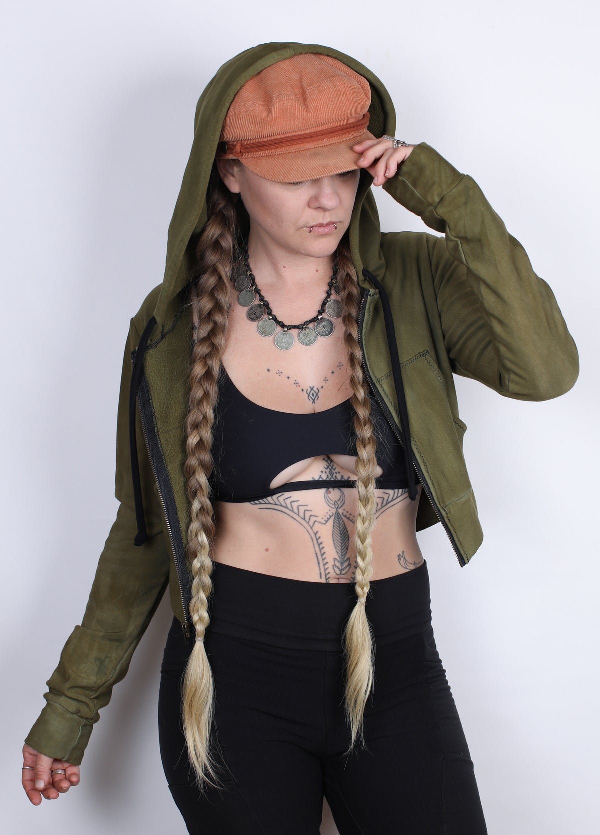 Sage Hemp Bamboo Crop Hoodie