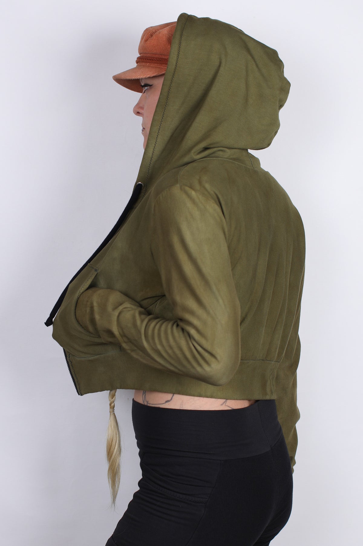 Sage Hemp Bamboo Crop Hoodie