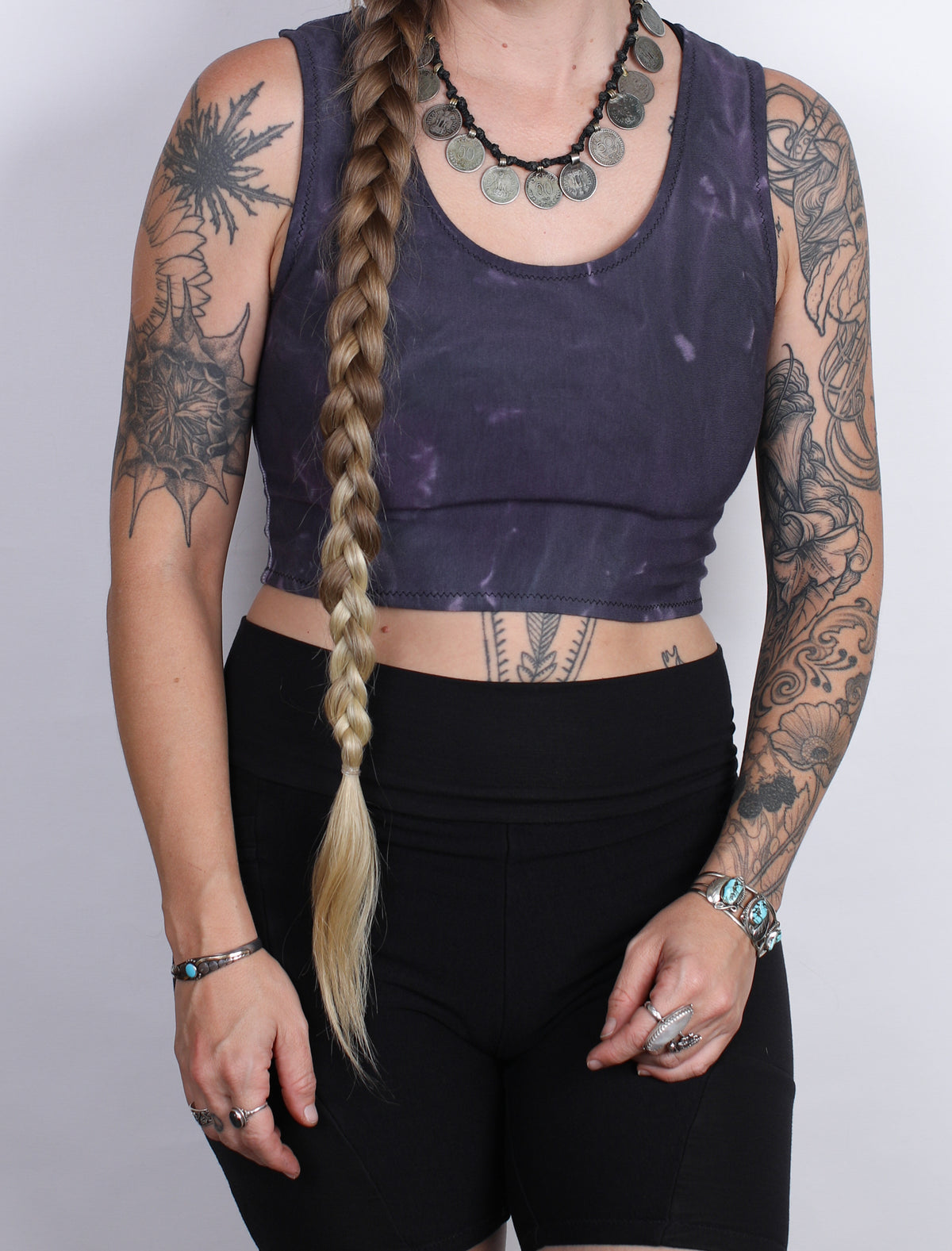 Purple Bamboo Fleece Crop