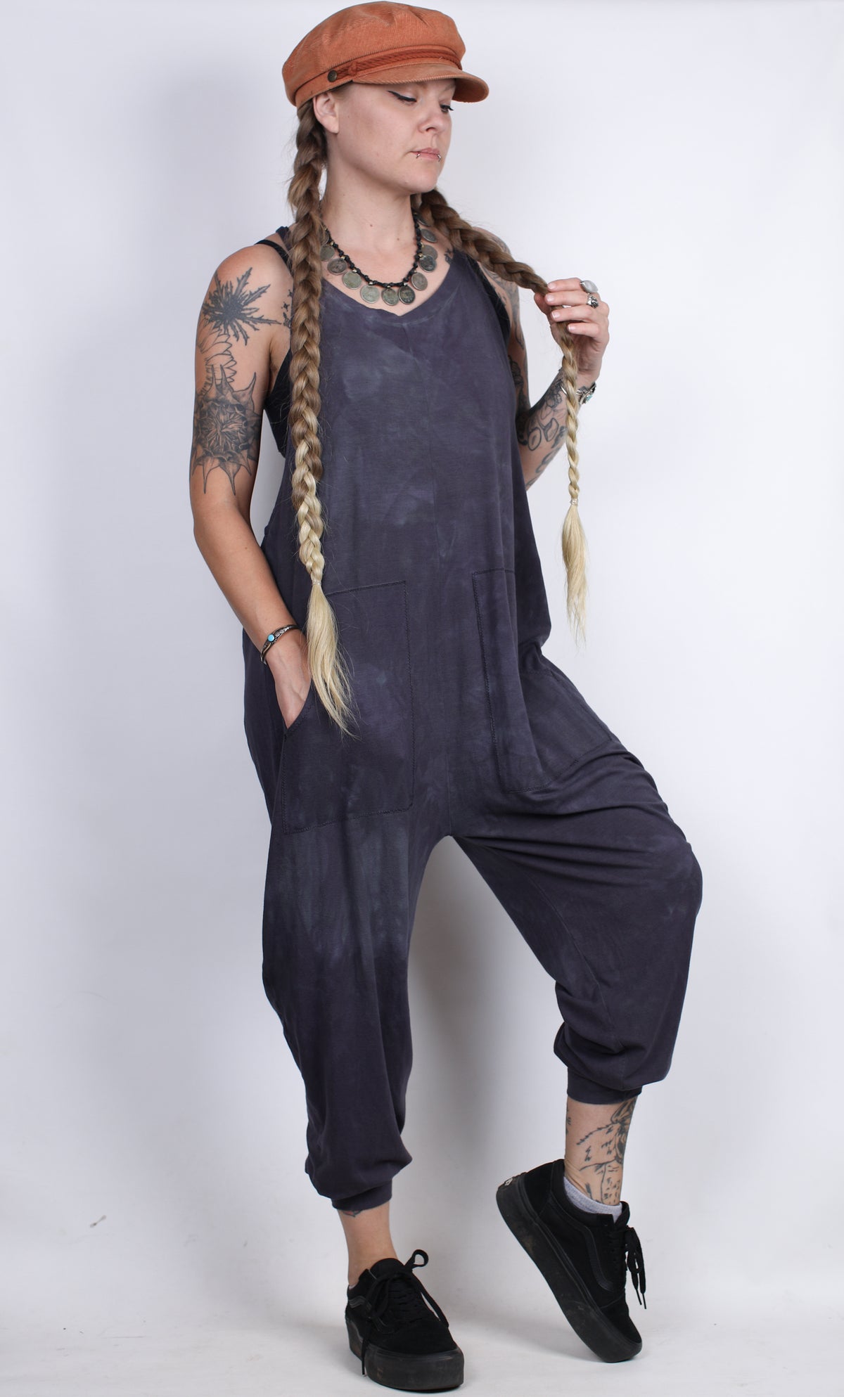L- Blue Hemp Bamboo Jumpsuit