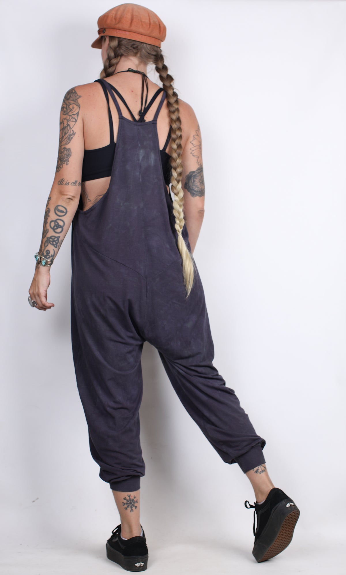 L- Blue Hemp Bamboo Jumpsuit