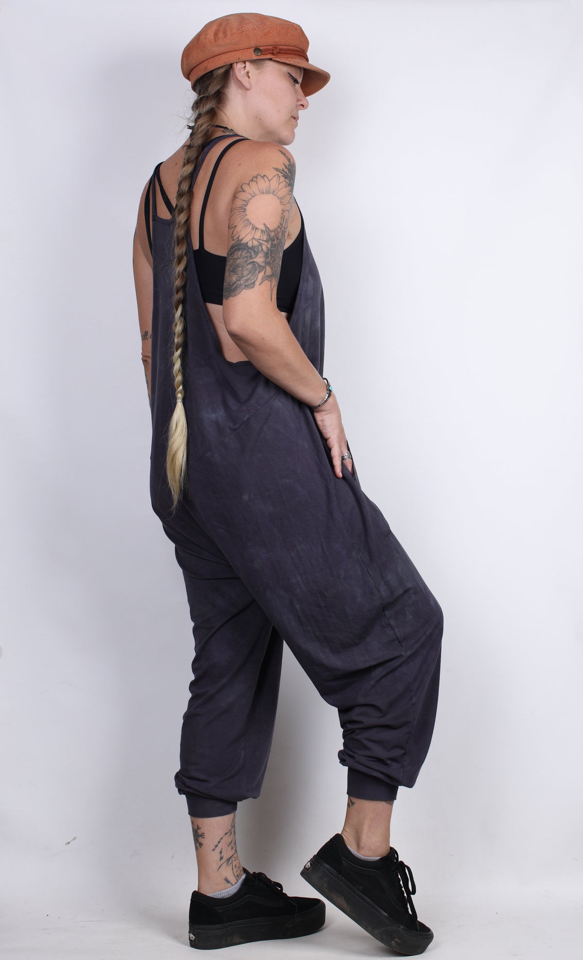 L- Blue Hemp Bamboo Jumpsuit