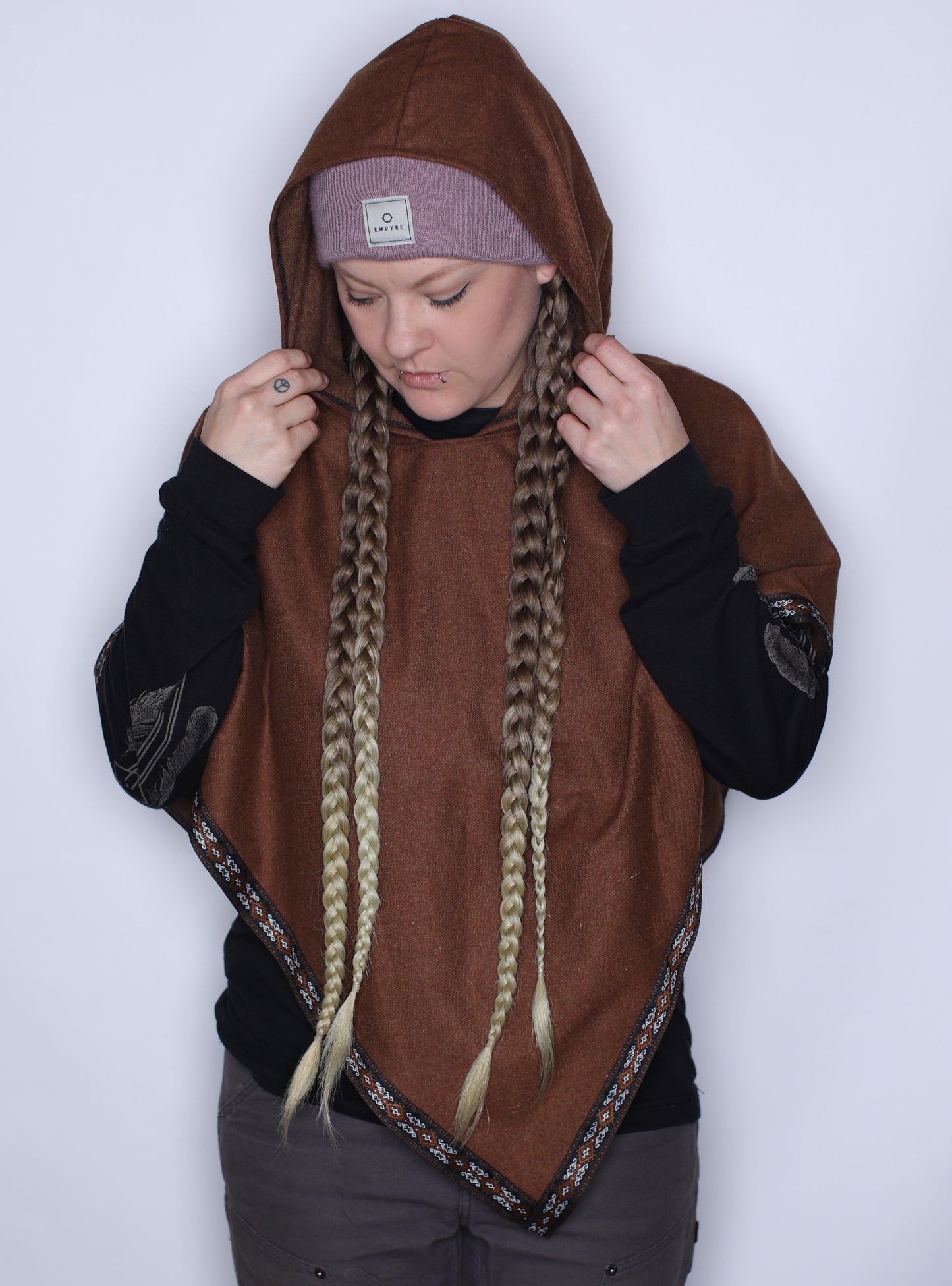 Long Brown Wool Shawl