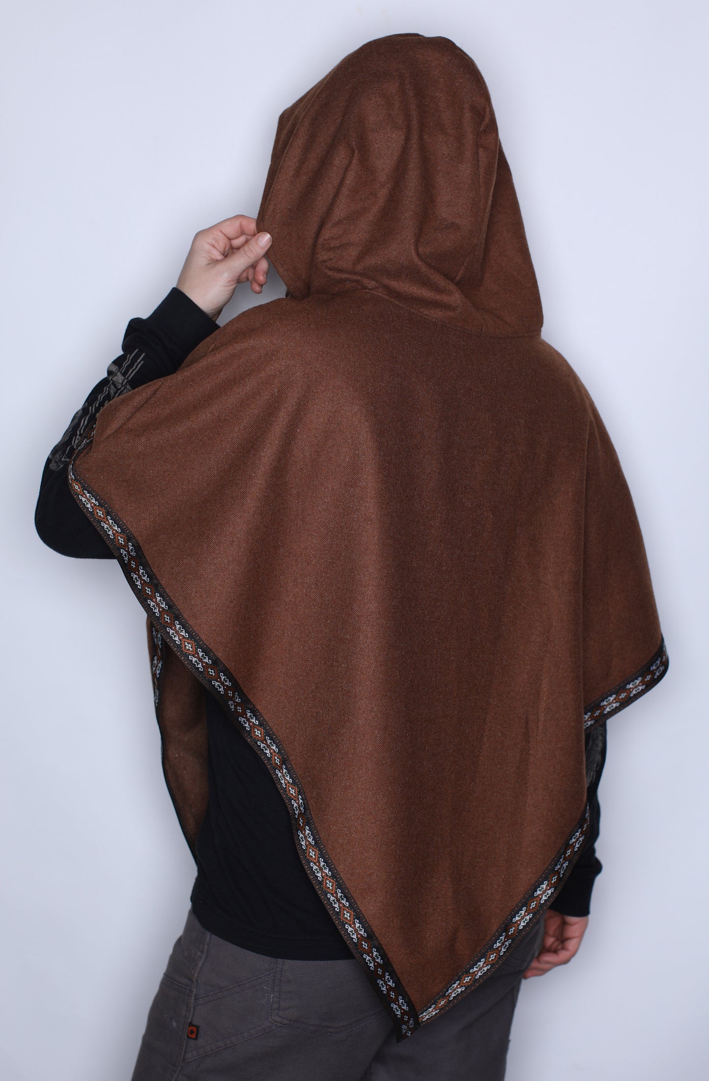 Long Brown Wool Shawl