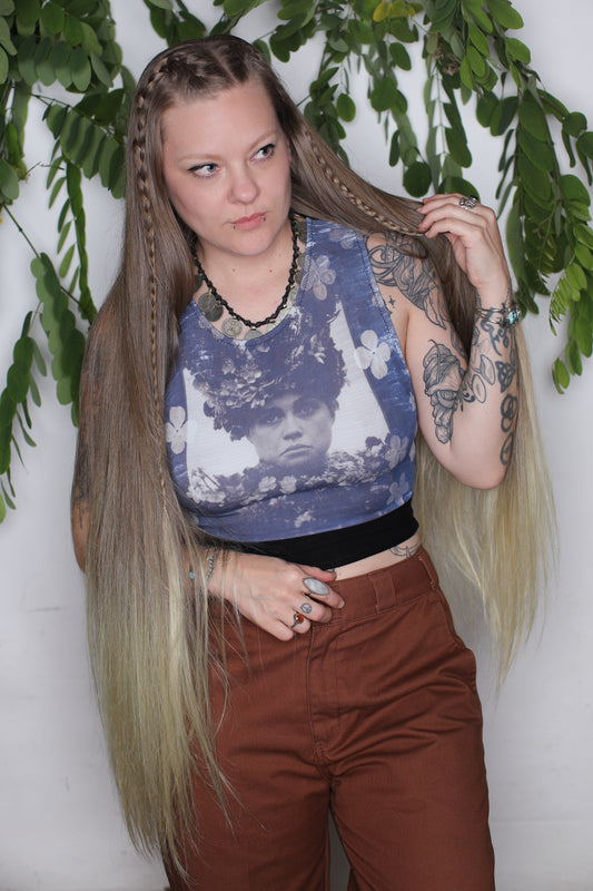 Blue May Queen Solar Dyed Bamboo Crop
