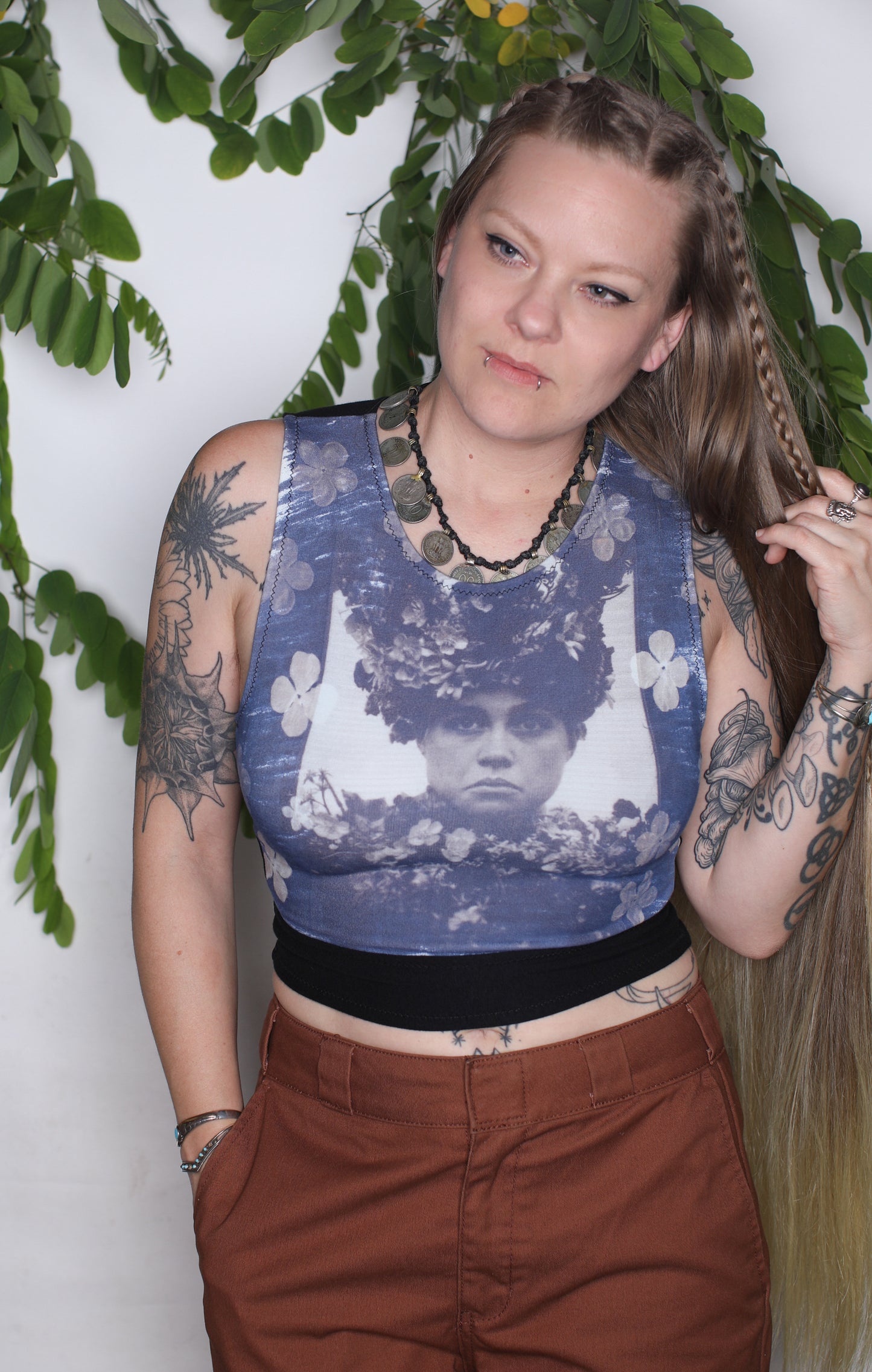 Blue May Queen Solar Dyed Bamboo Crop