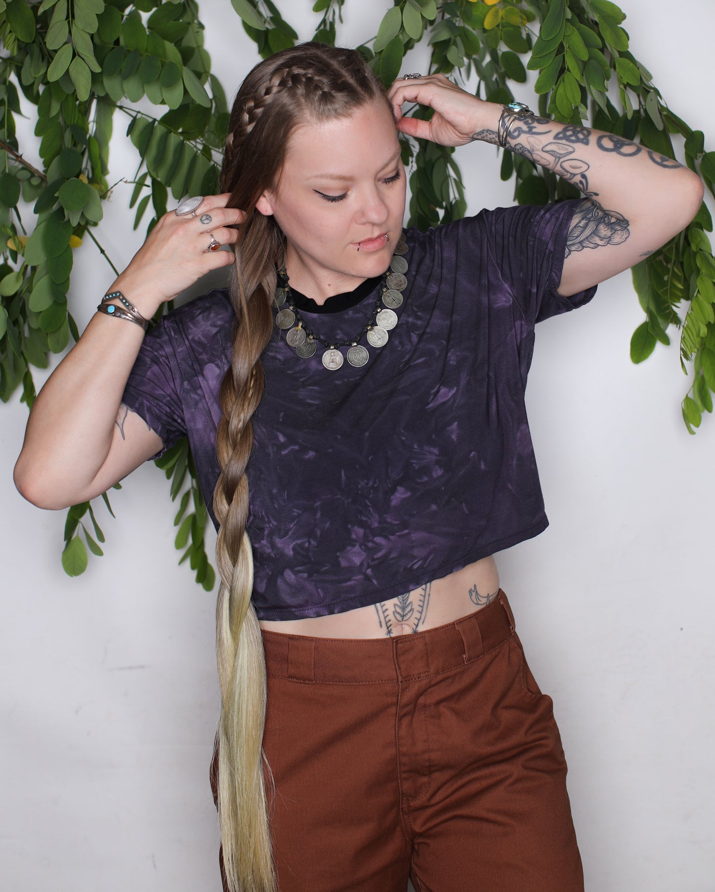 Purple Bamboo Crop Tee