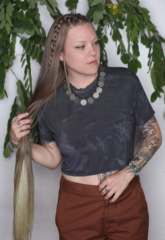 Grey Bamboo Crop Tee
