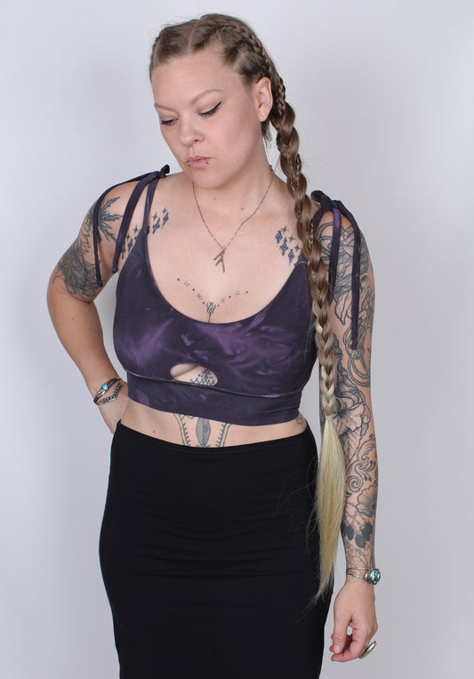 Purple Bamboo Peekaboo Crop