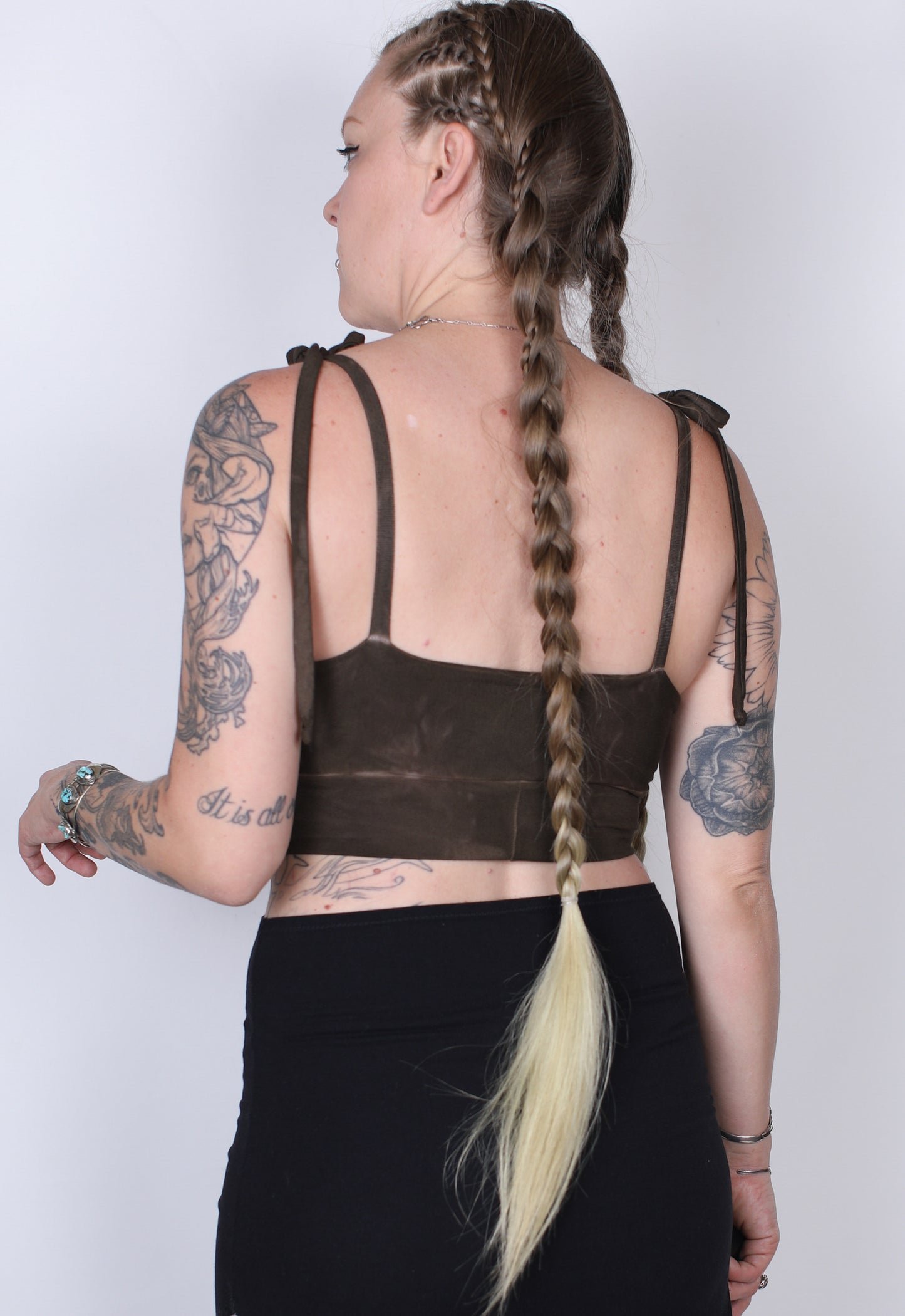 Brown Bamboo Peekaboo Crop