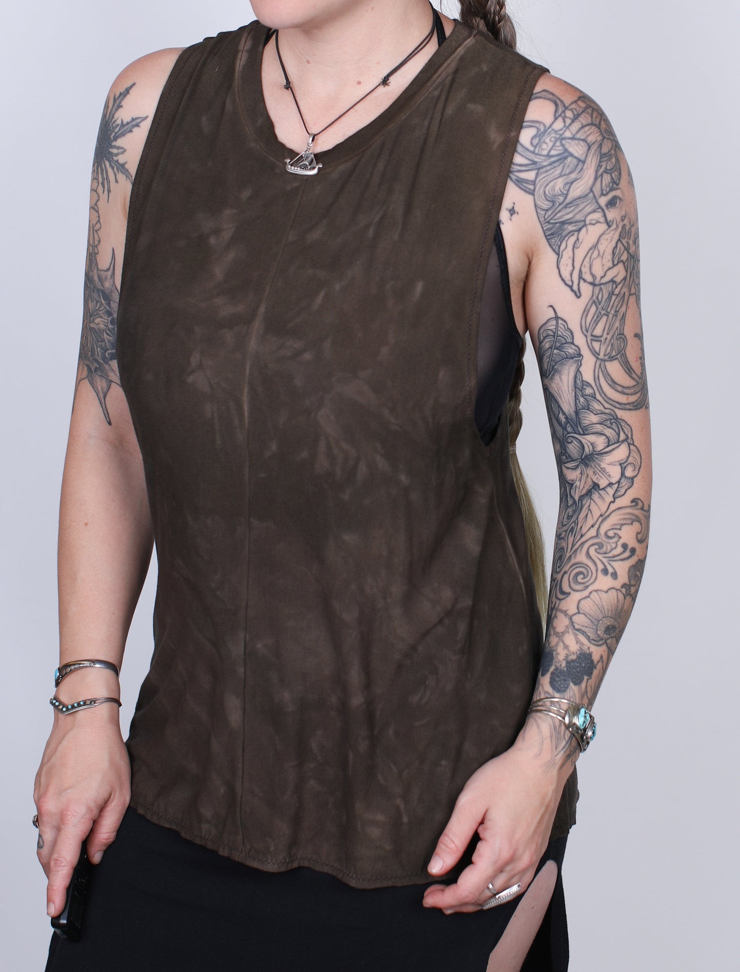 Brown Bamboo Muscle Tank