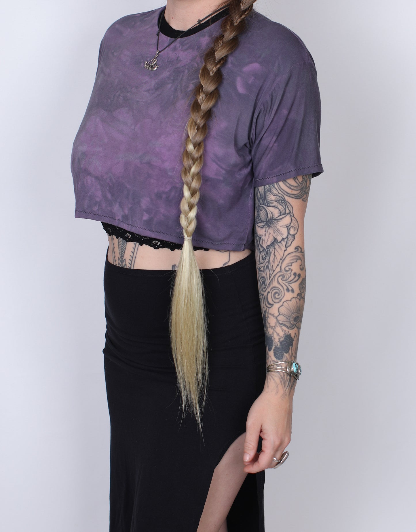 Purple Bamboo Crop Tee