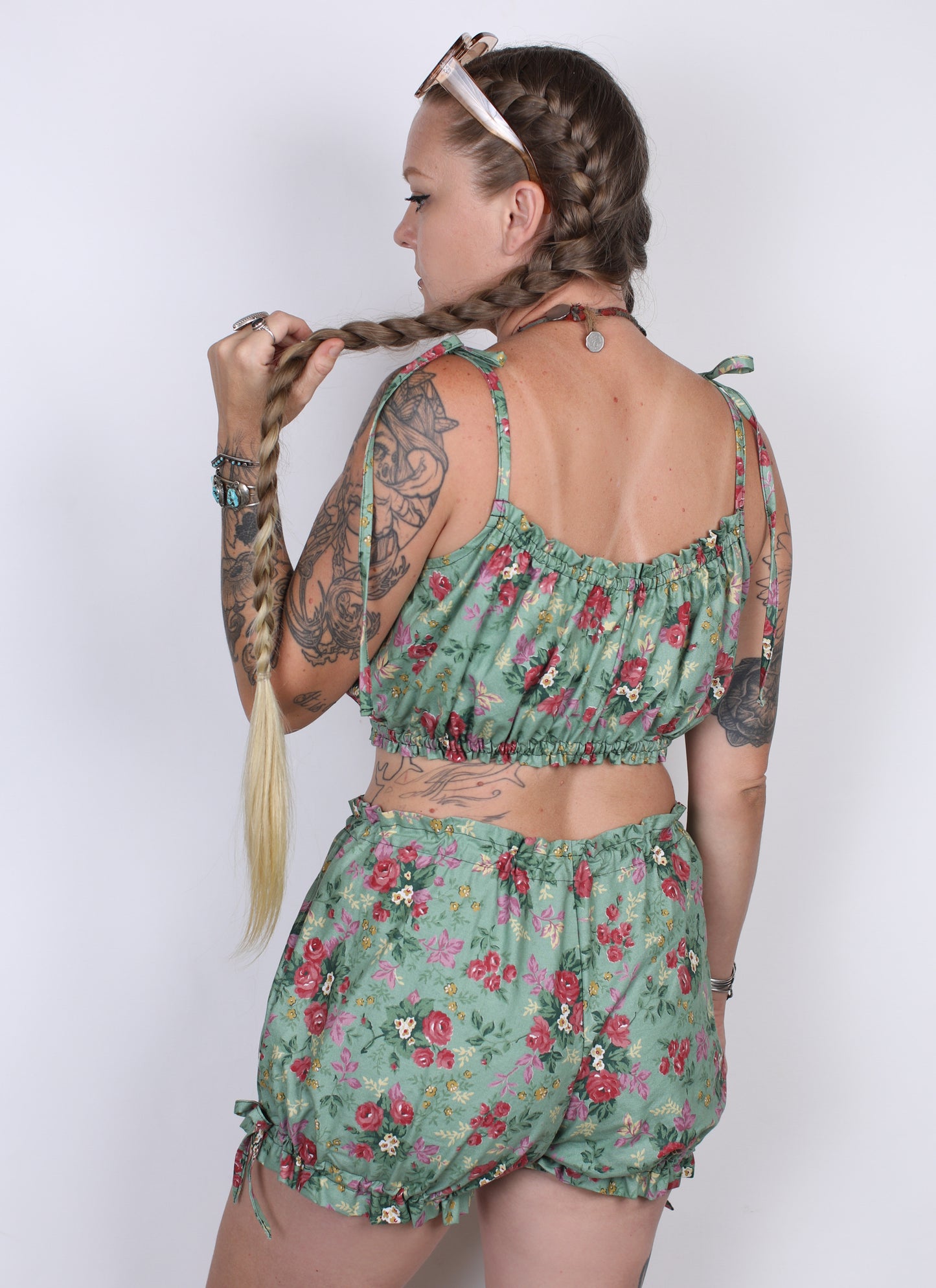 M - Minty Floral Bloomer Shorts