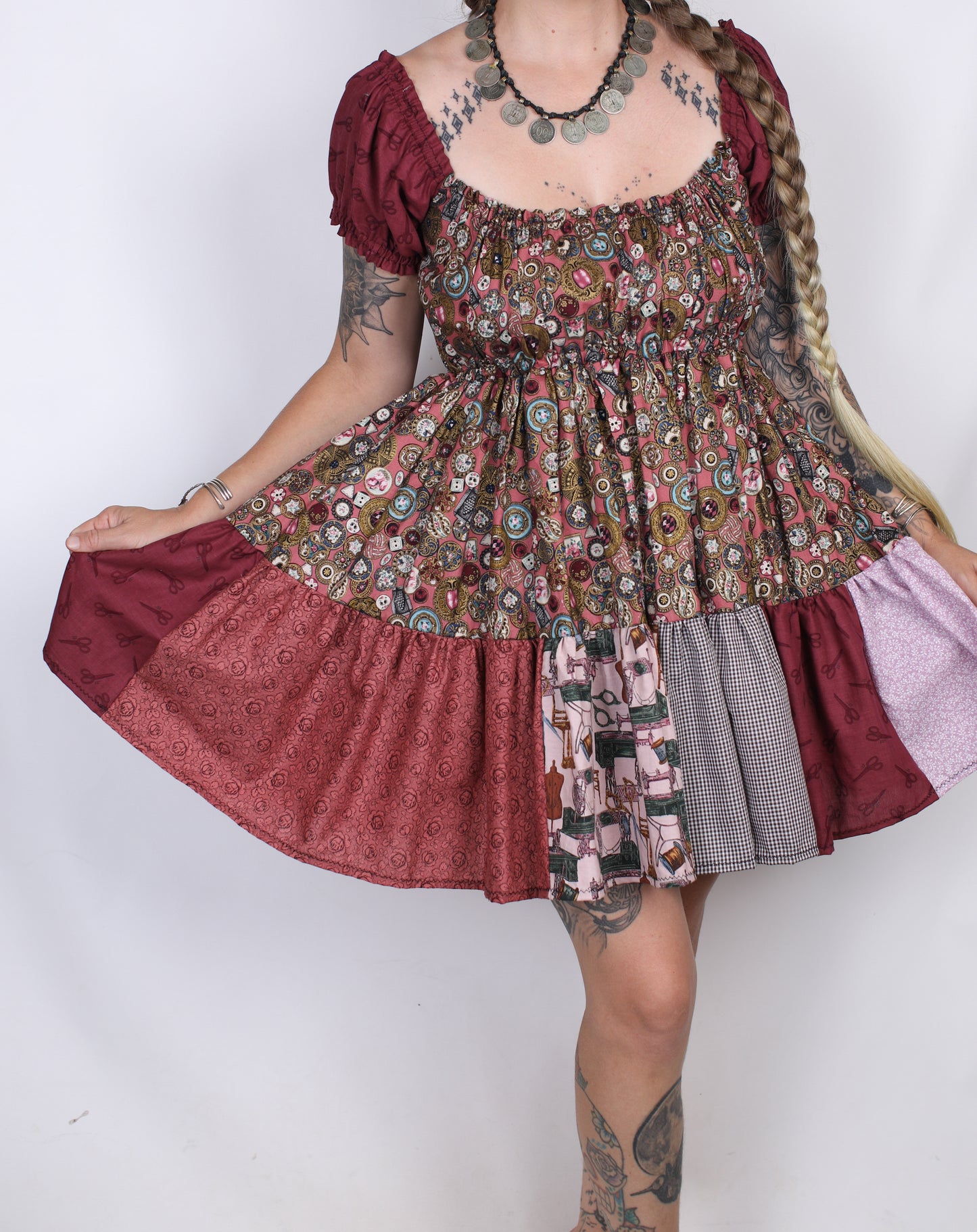M - Sewing Babydoll Dress Vintage