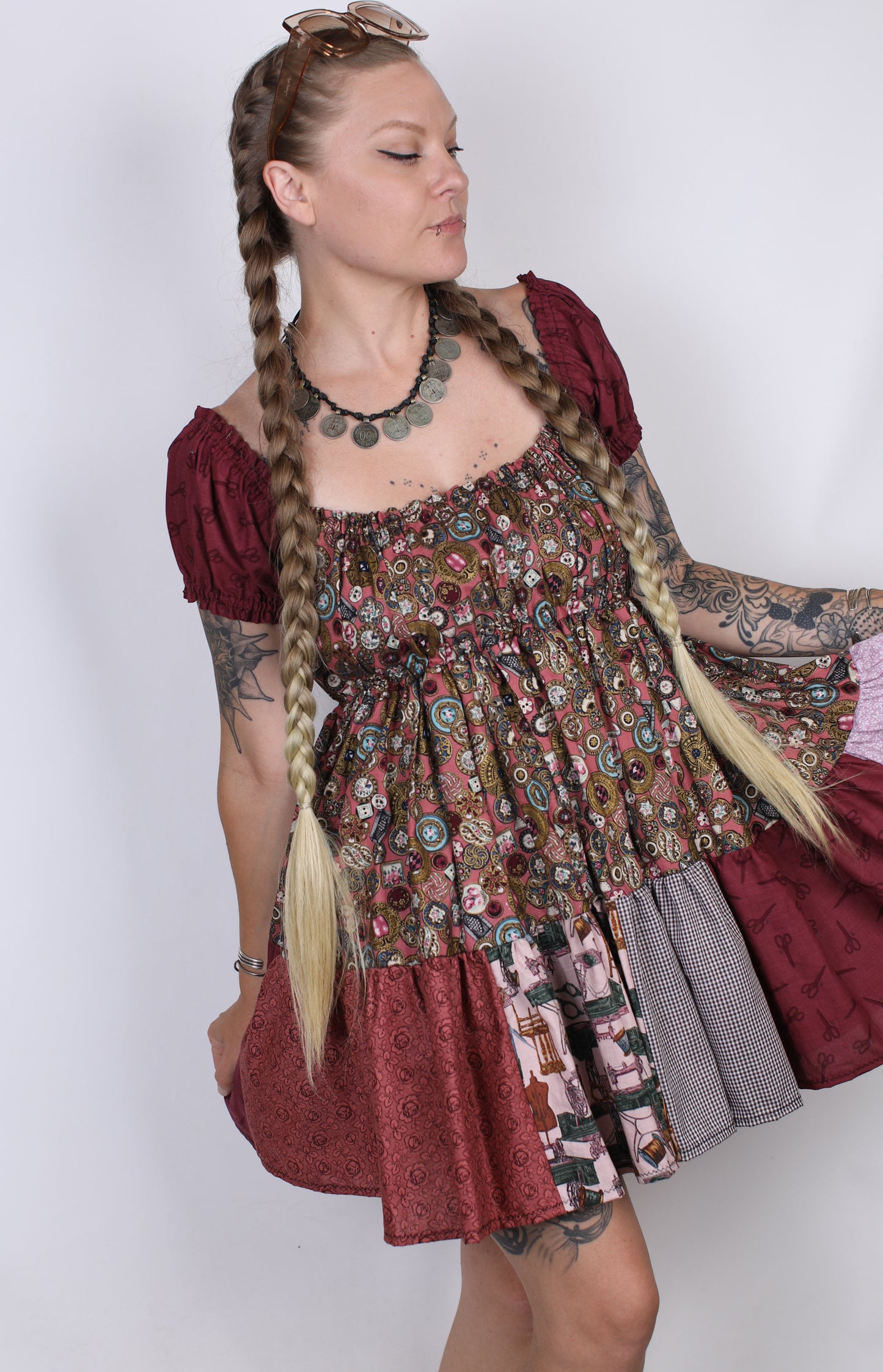M - Sewing Babydoll Dress Vintage