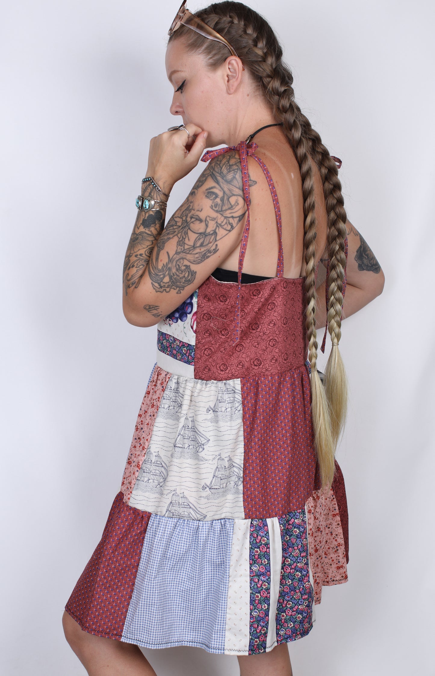 L - Grape Jelly Patchwork Dress
