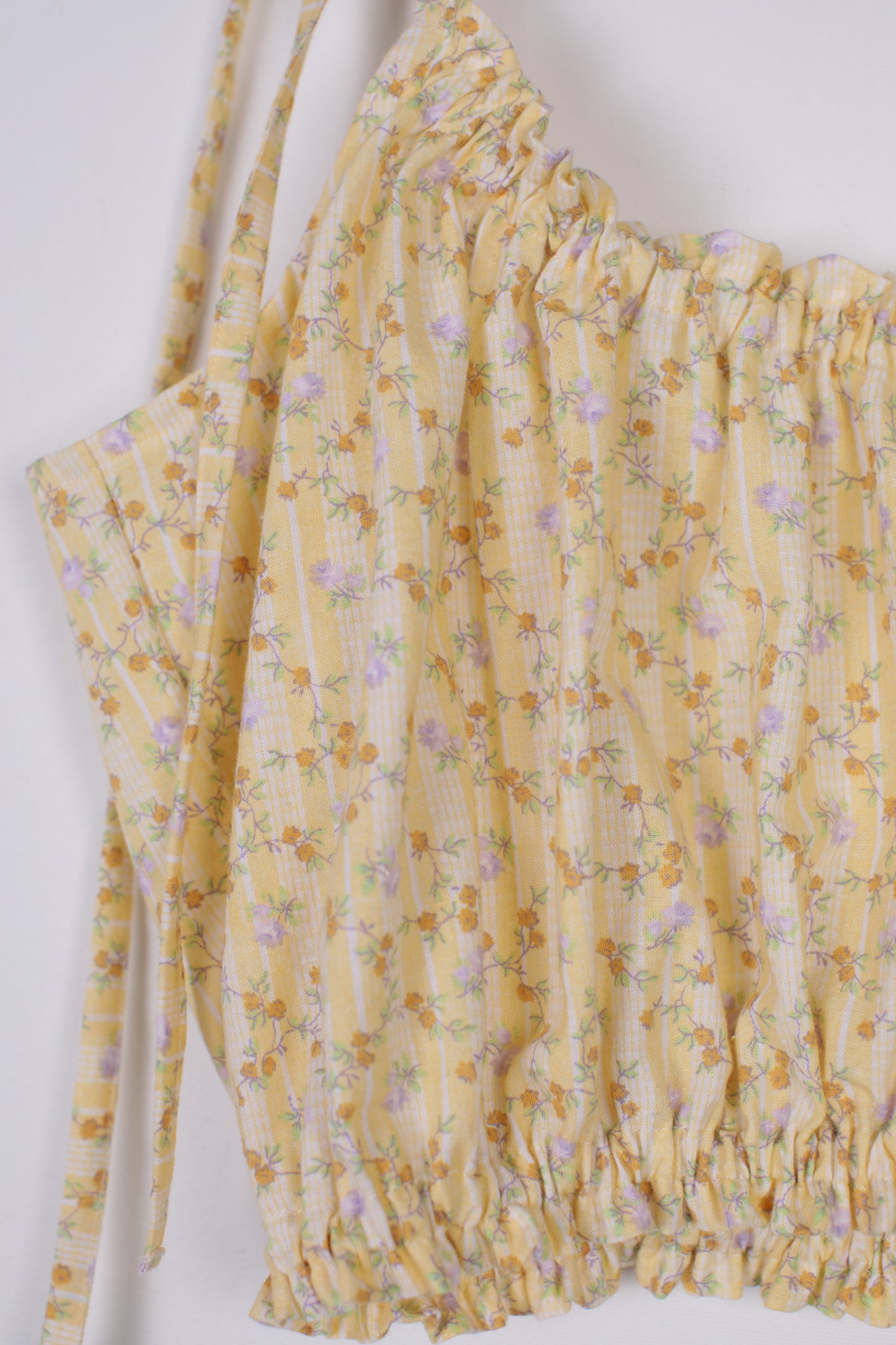 M/L - Yellow Floral Ruffle Top
