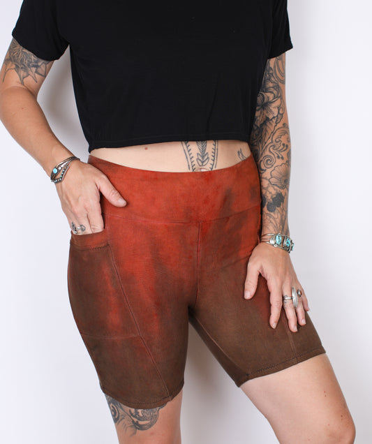 M- Earthy Lava Hemp Bamboo Pocket Mid Shorts